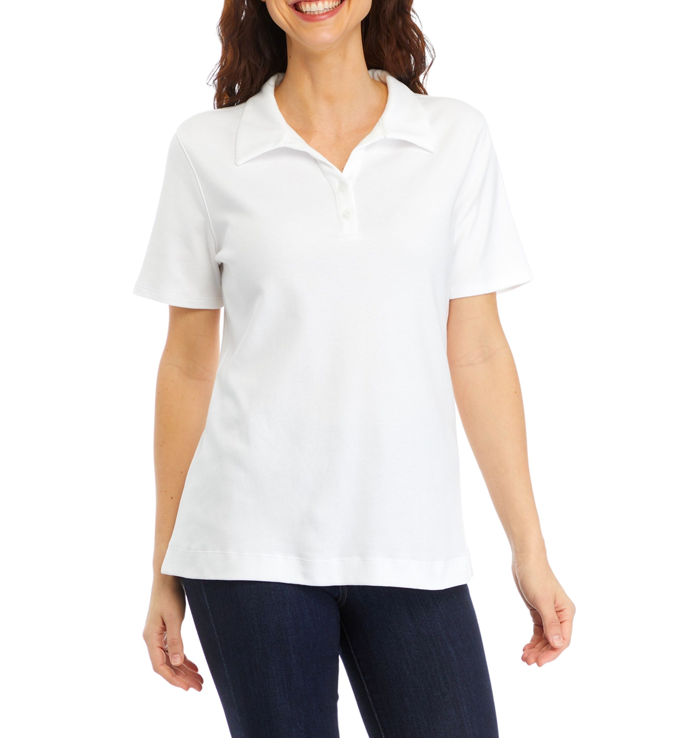 Womens Solid Polo Shirt