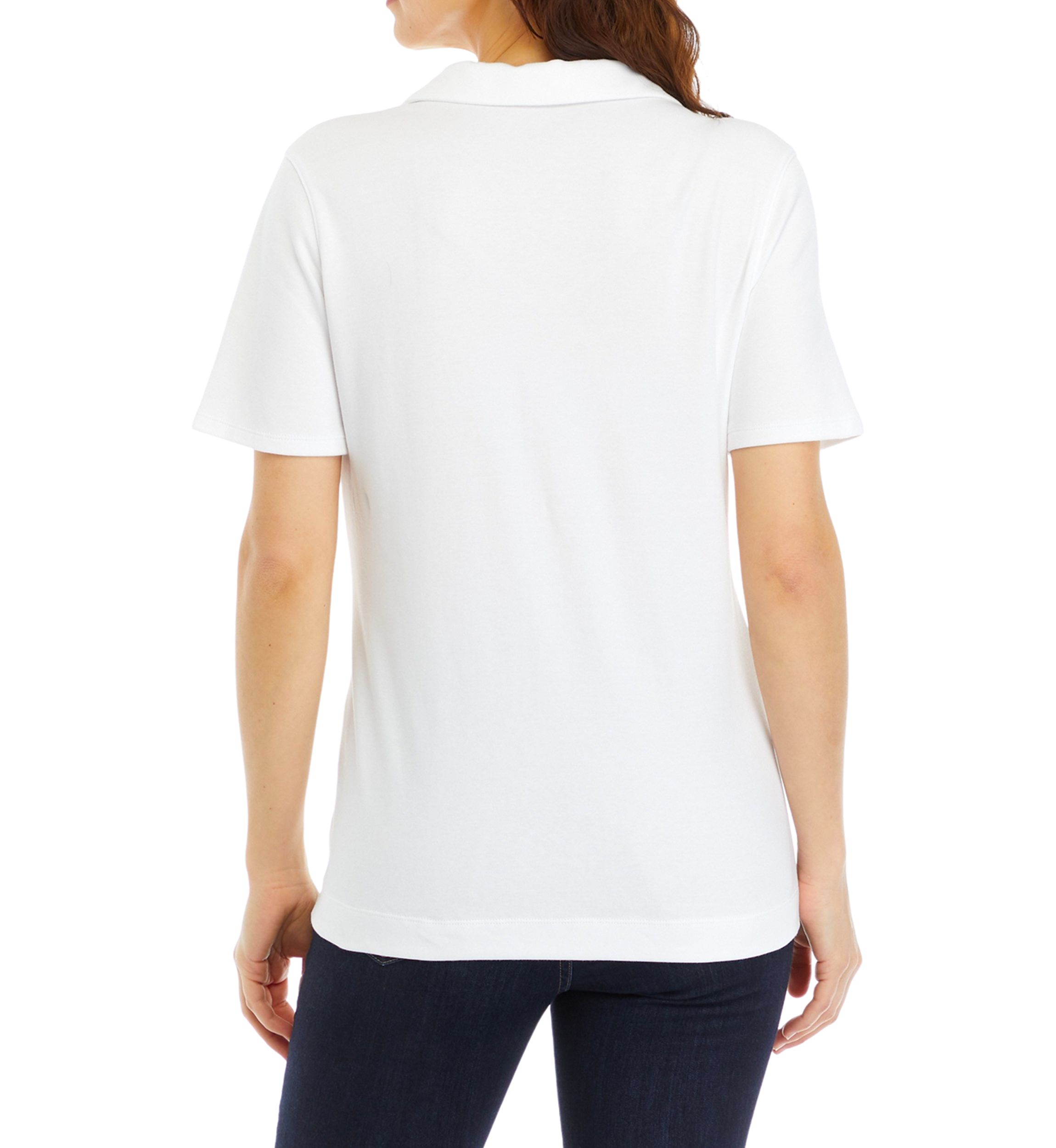 Womens Solid Polo Shirt