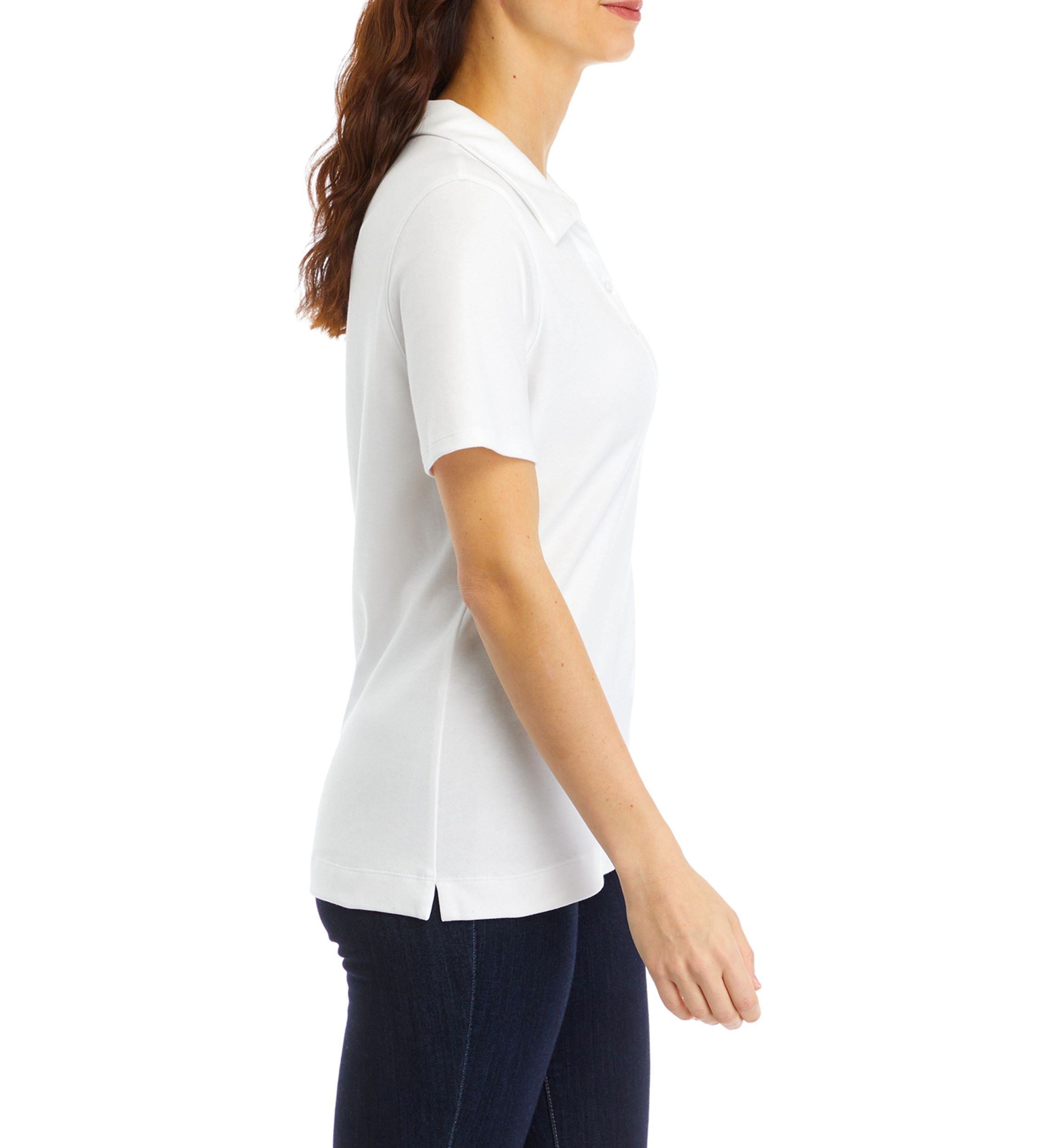 Womens Solid Polo Shirt