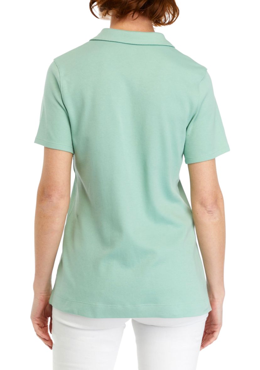 Womens Short Sleeve Fashion Polo Shirt