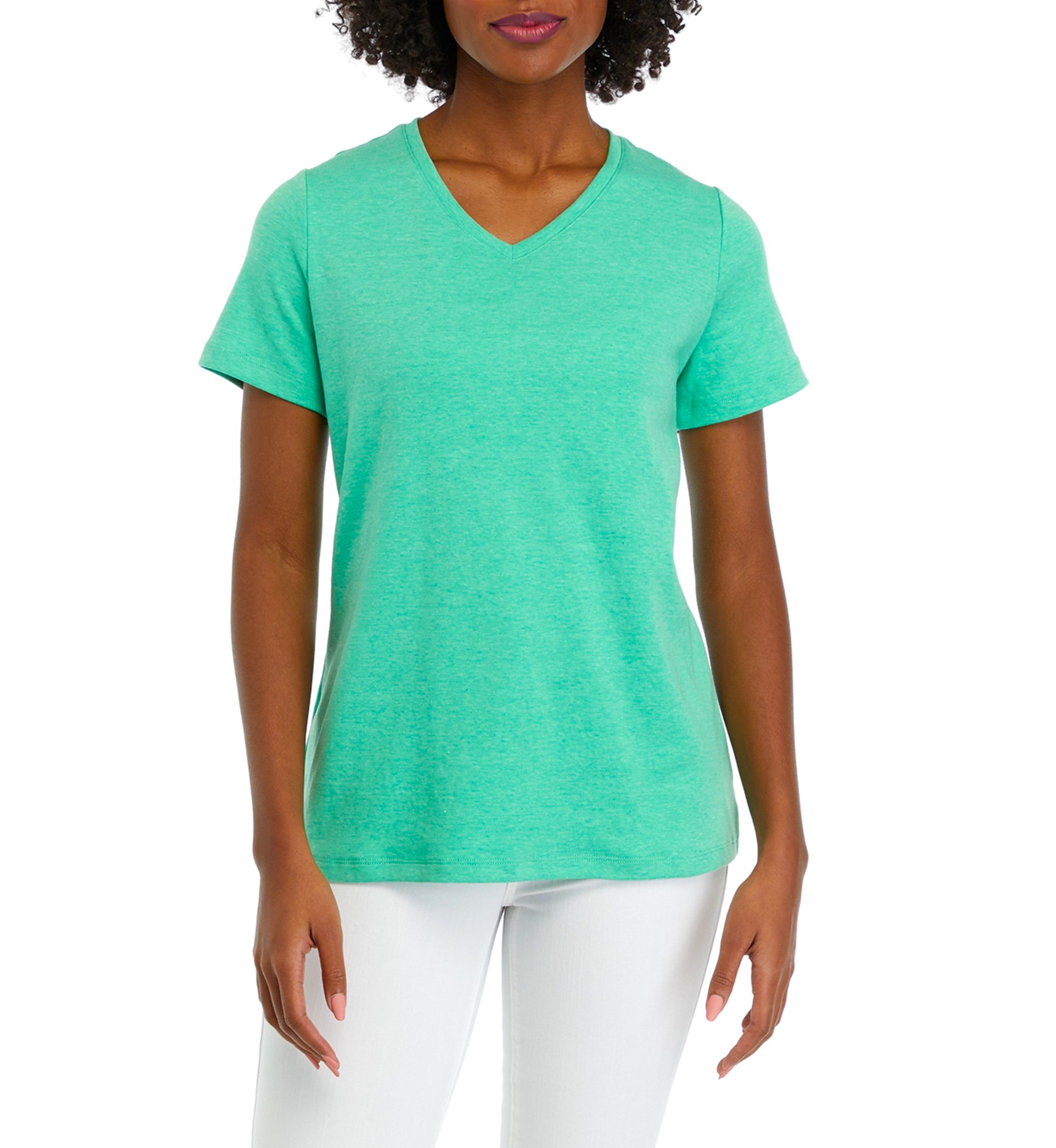 Womens V-Neck Solid Top