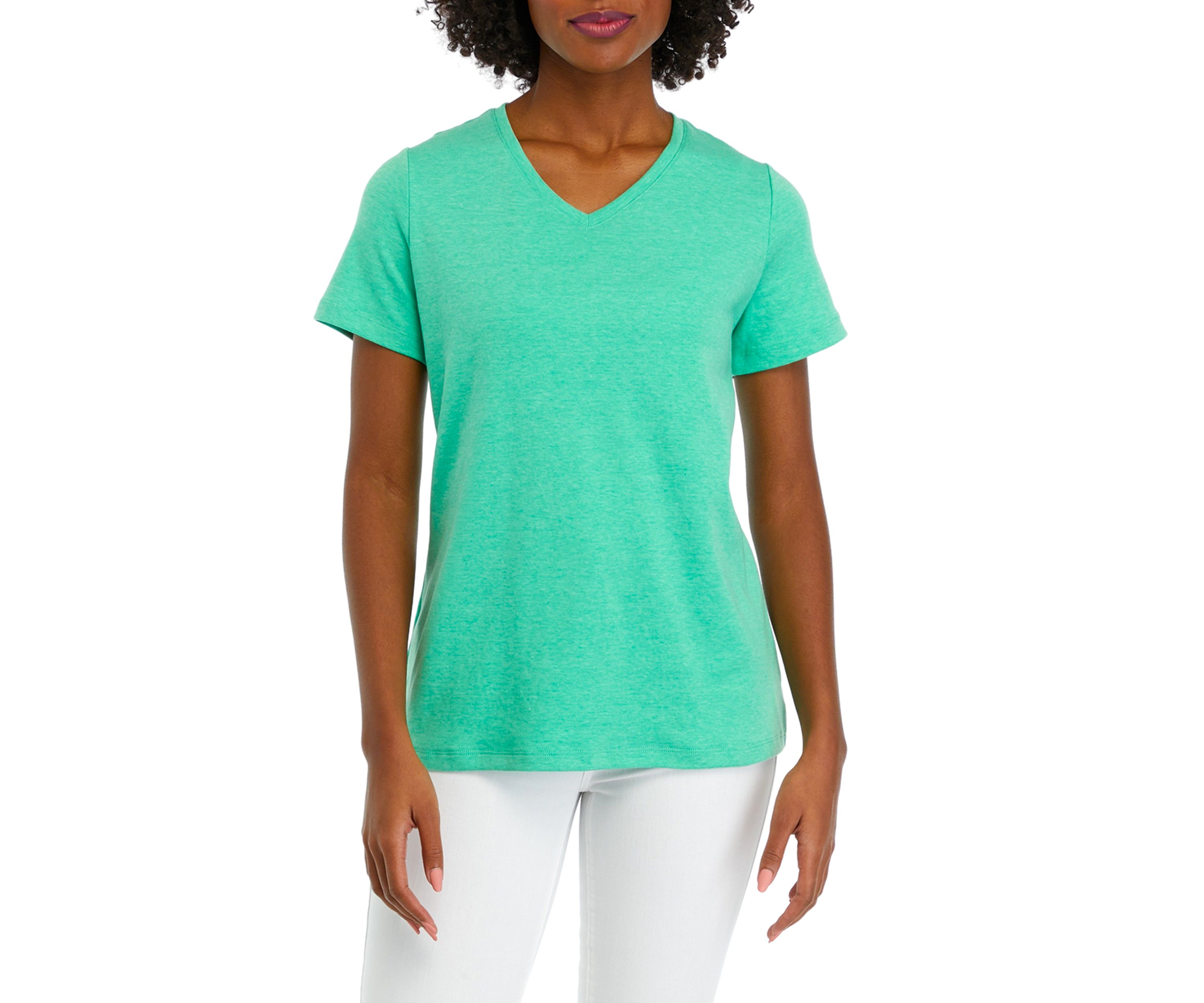 Womens V-Neck Solid Top