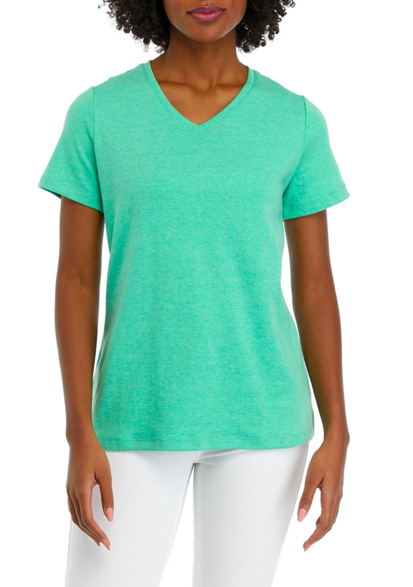 Womens V-Neck Solid Top