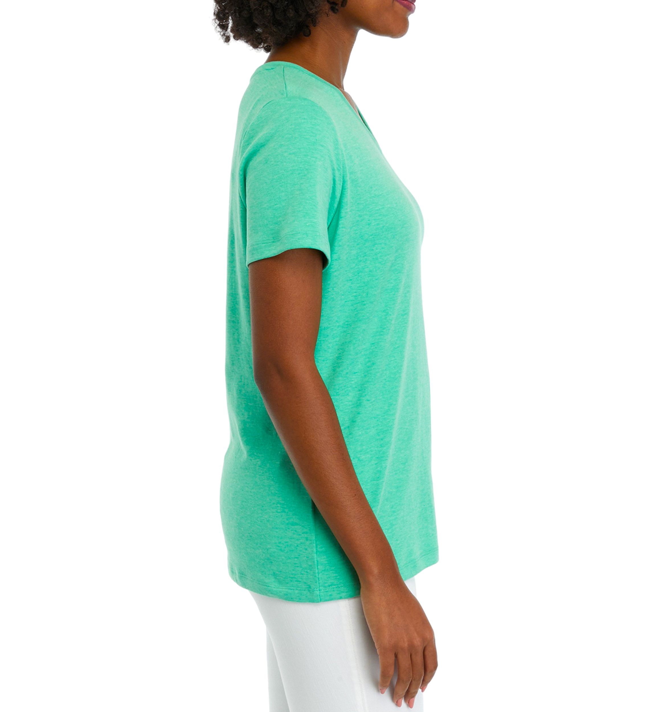 Womens V-Neck Solid Top