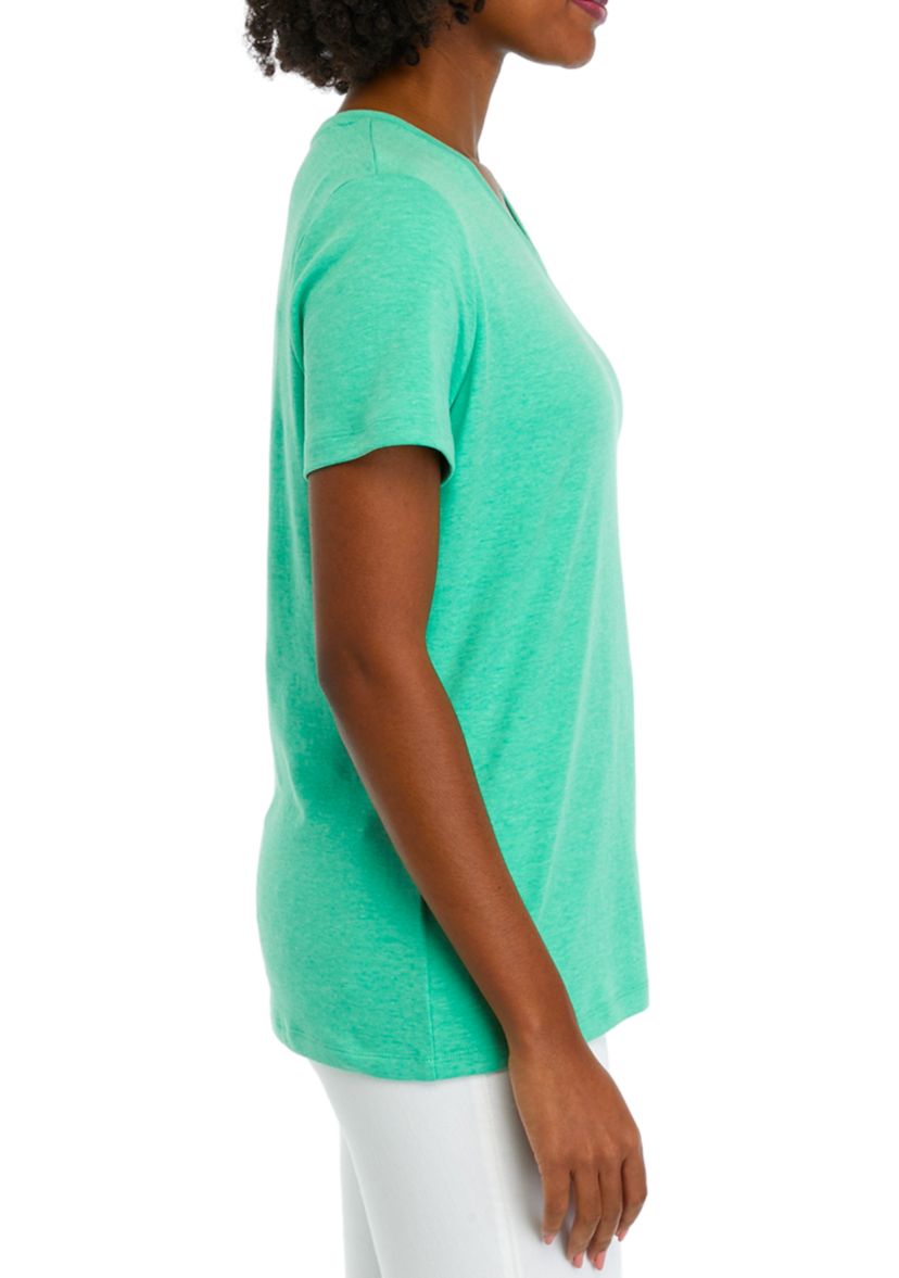 Womens V-Neck Solid Top