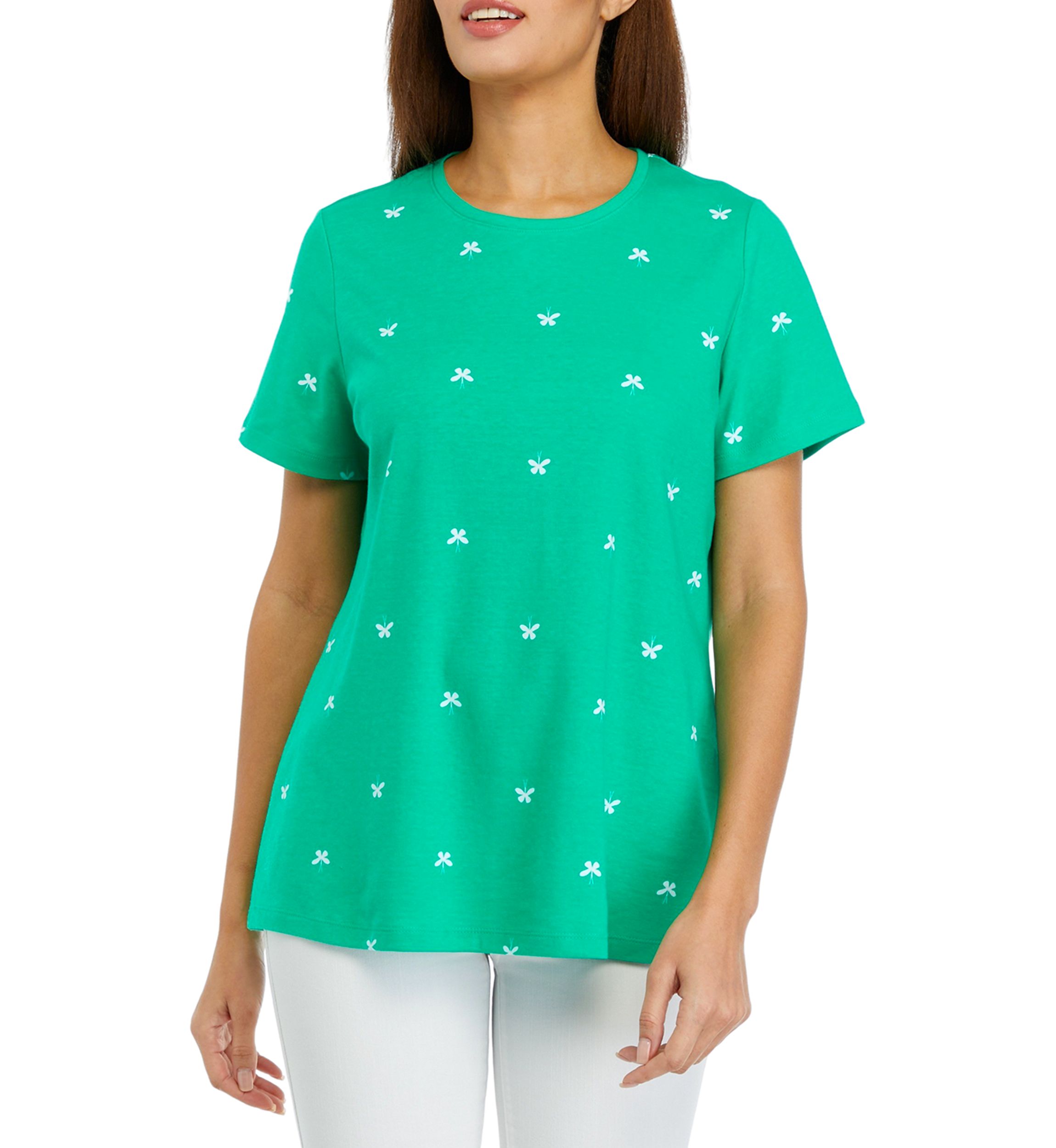 Womens Short Sleeve Printed Shirt 