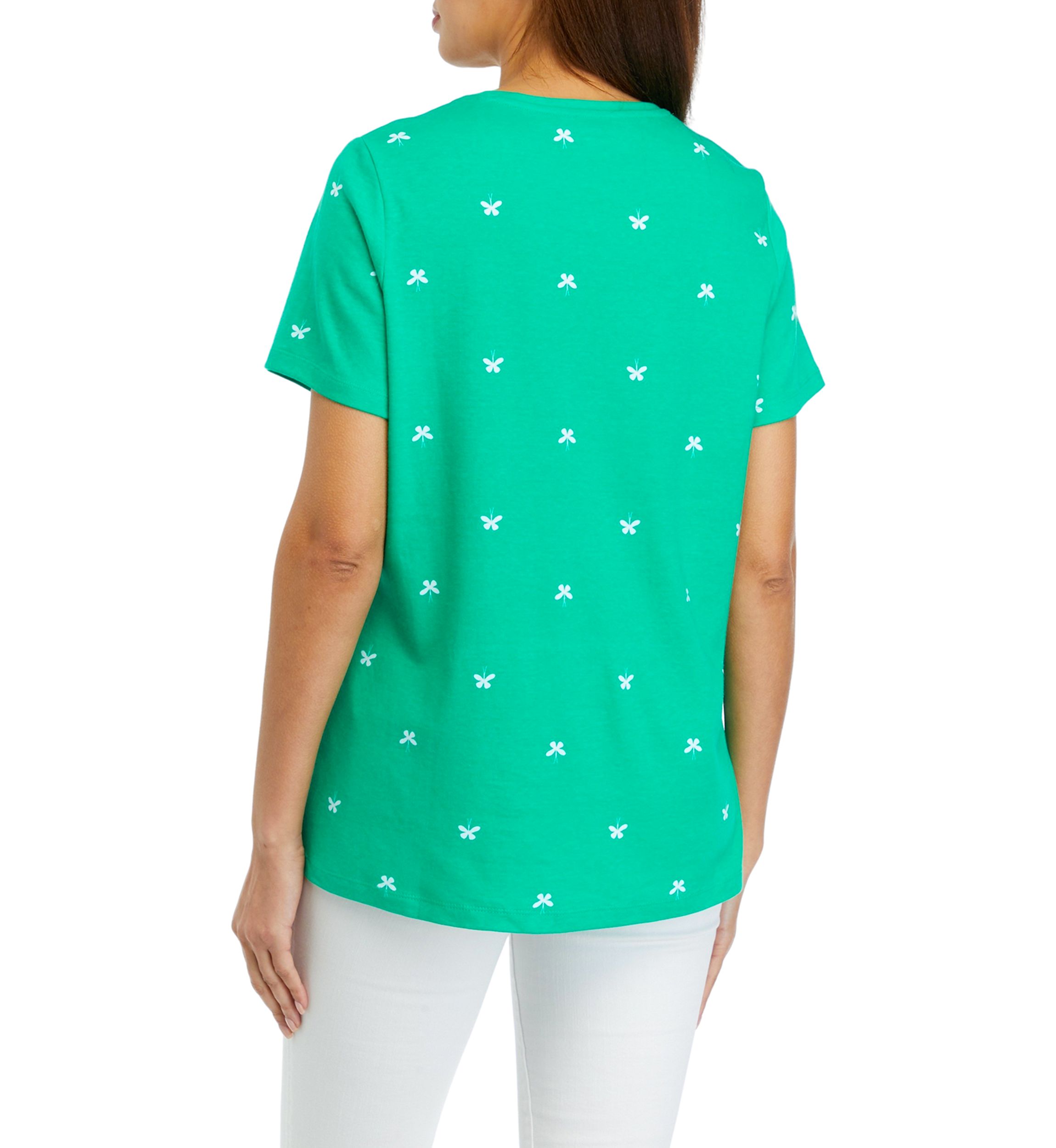 Womens Short Sleeve Printed Shirt 