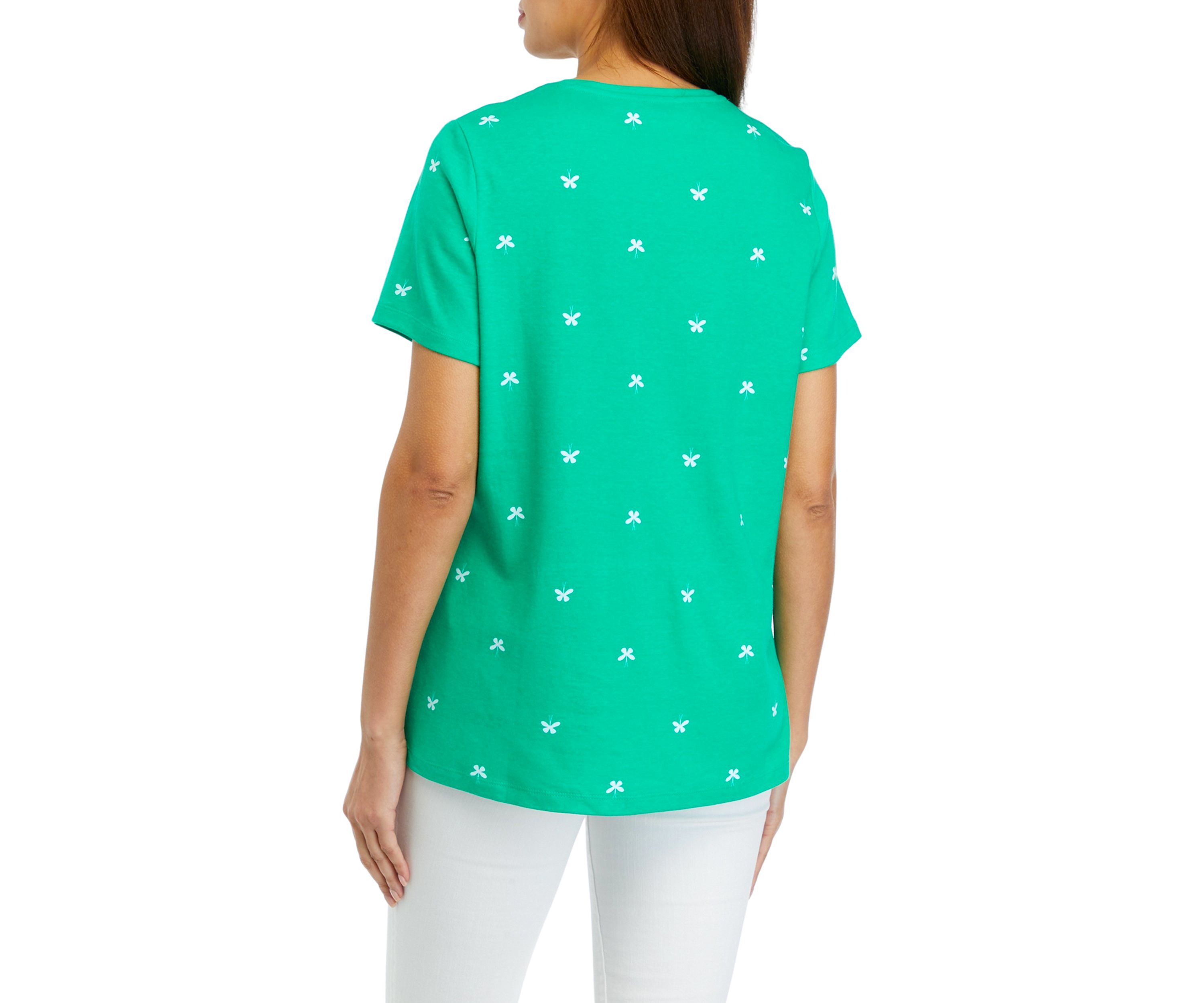 Womens Short Sleeve Printed Shirt 