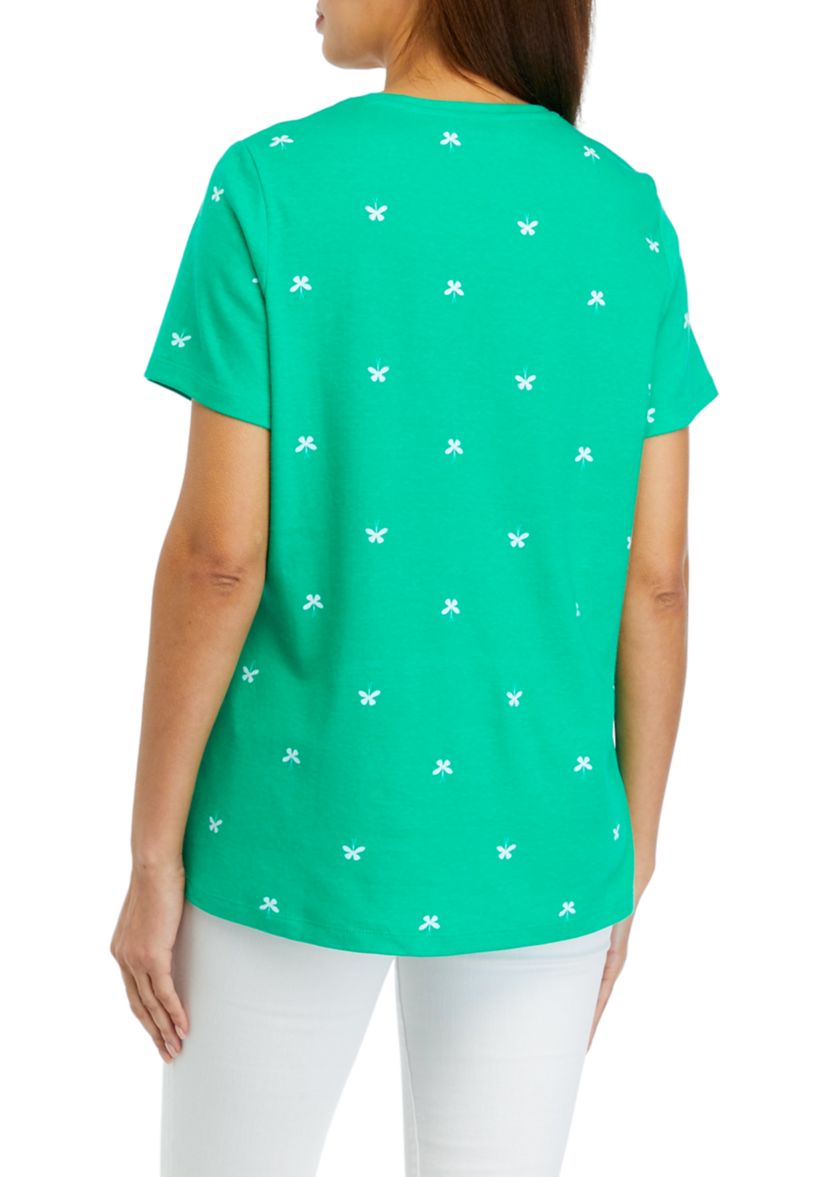 Womens Short Sleeve Printed Shirt 