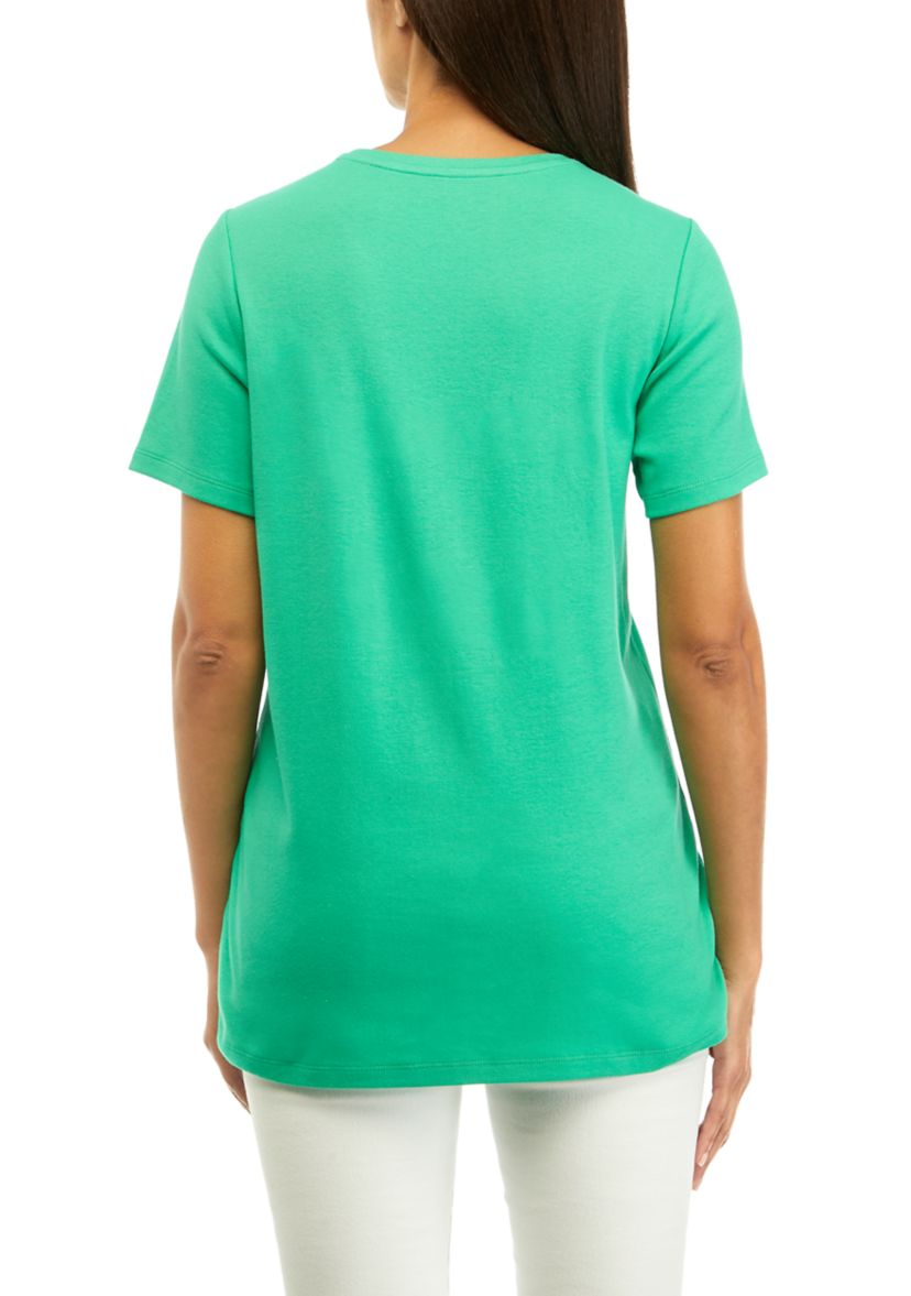 Womens Short Sleeve Crew Neck Graphic T-Shirt