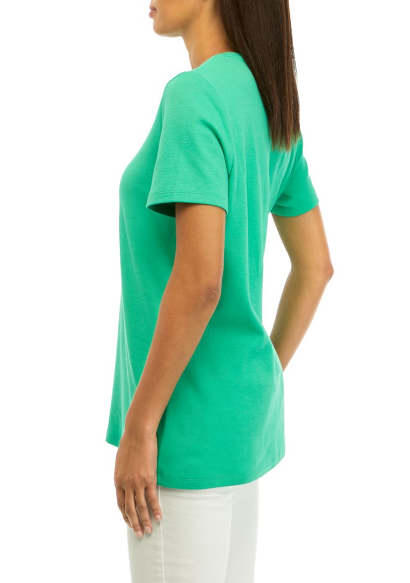 Womens Short Sleeve Crew Neck Graphic T-Shirt
