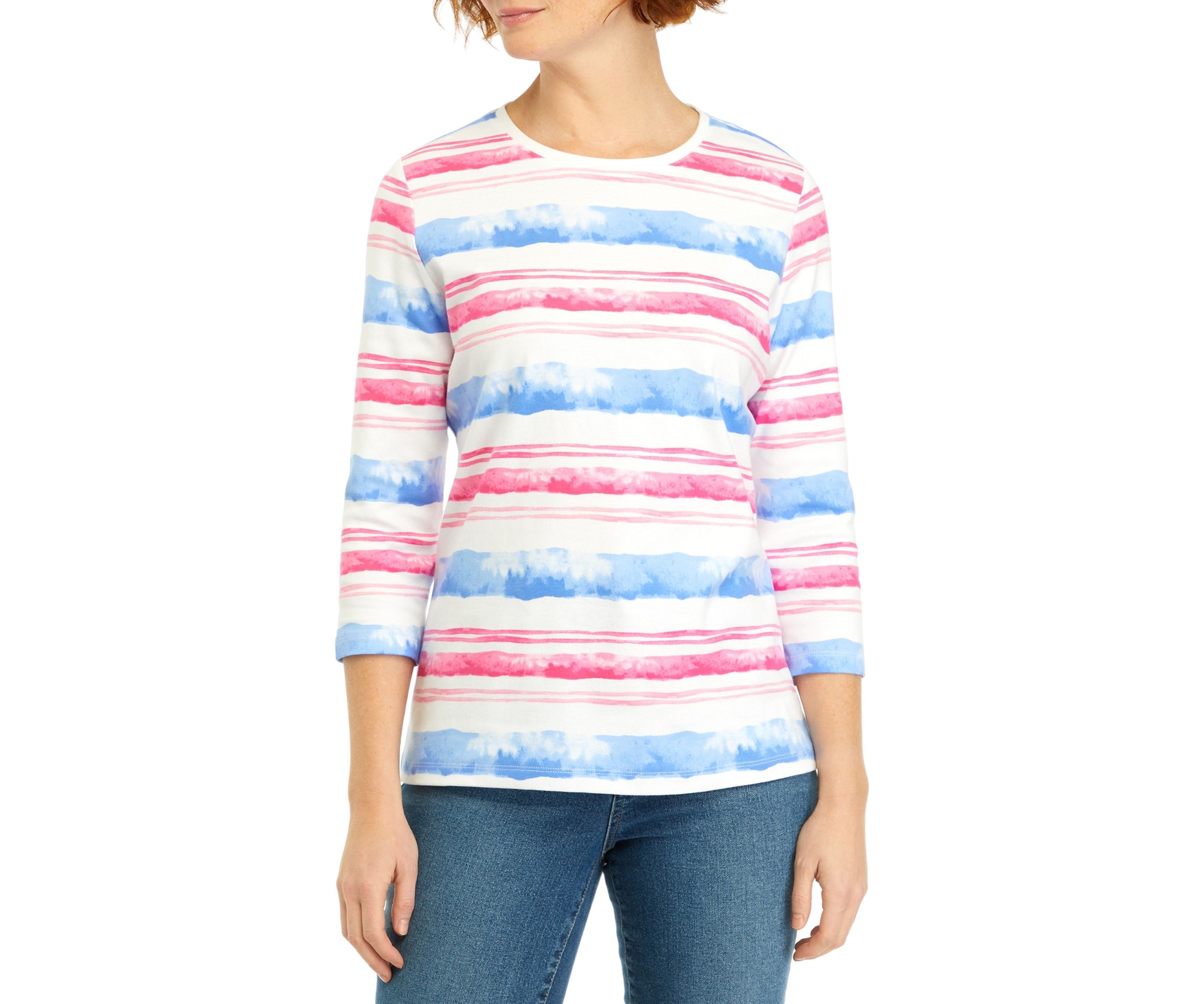 Womens Stripe Crew Neck Top