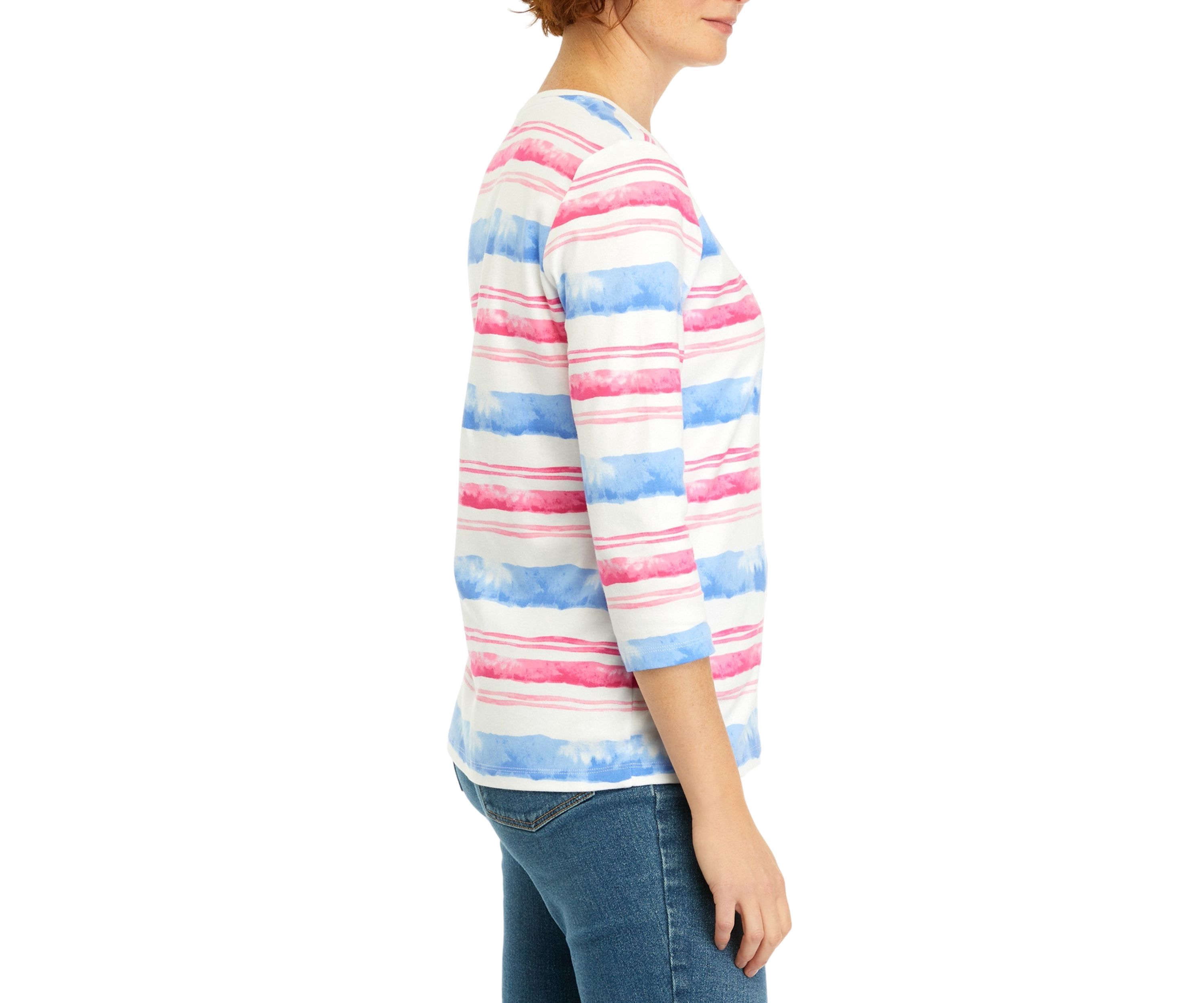 Womens Stripe Crew Neck Top