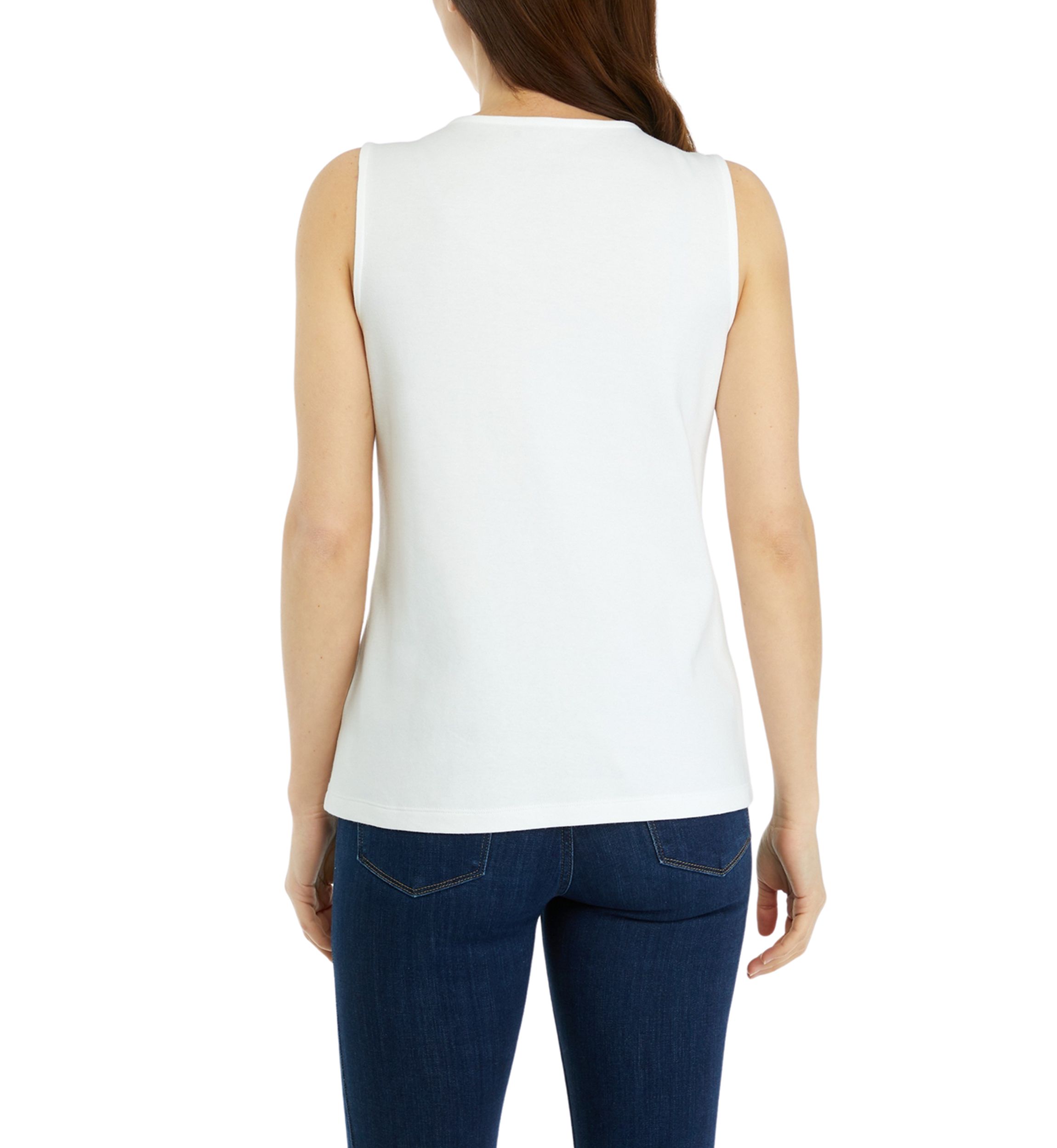 Womens Sleeveless Split Neck Tank 