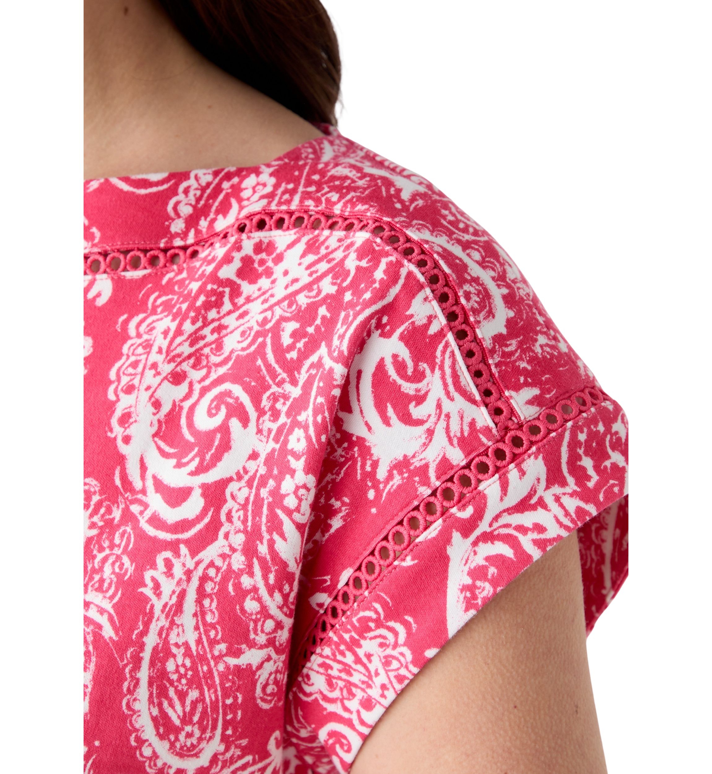 Womens Short Sleeve Dolman Printed Dress