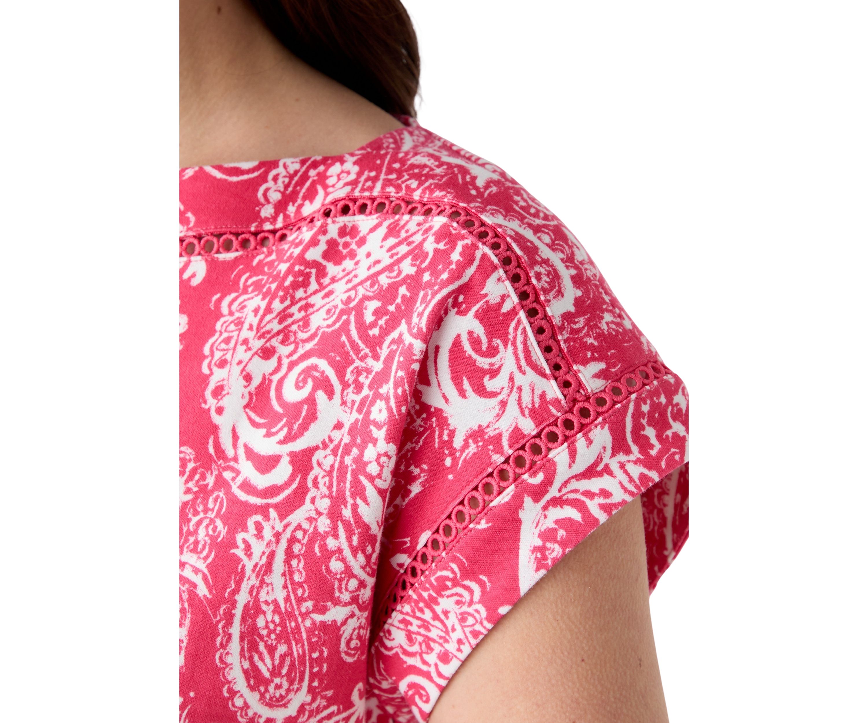 Womens Short Sleeve Dolman Printed Dress