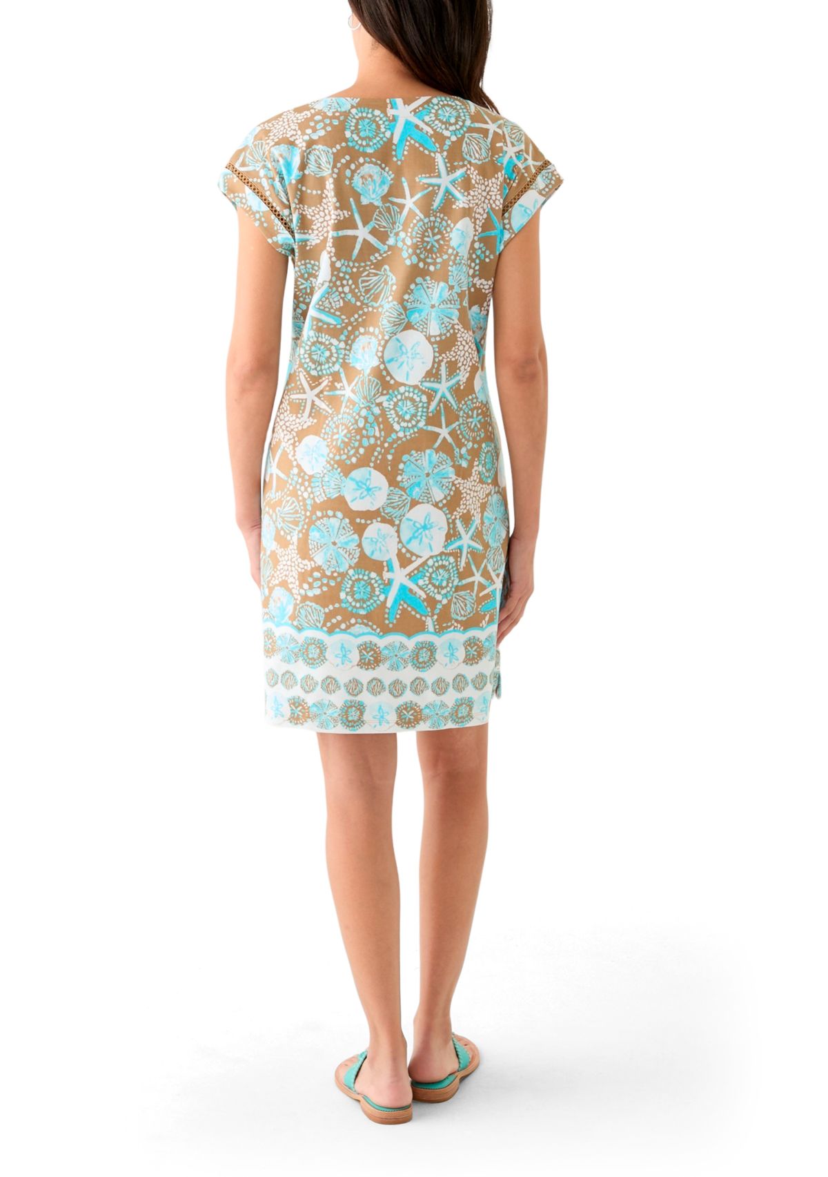Womens Short Sleeve Dolman Printed Dress