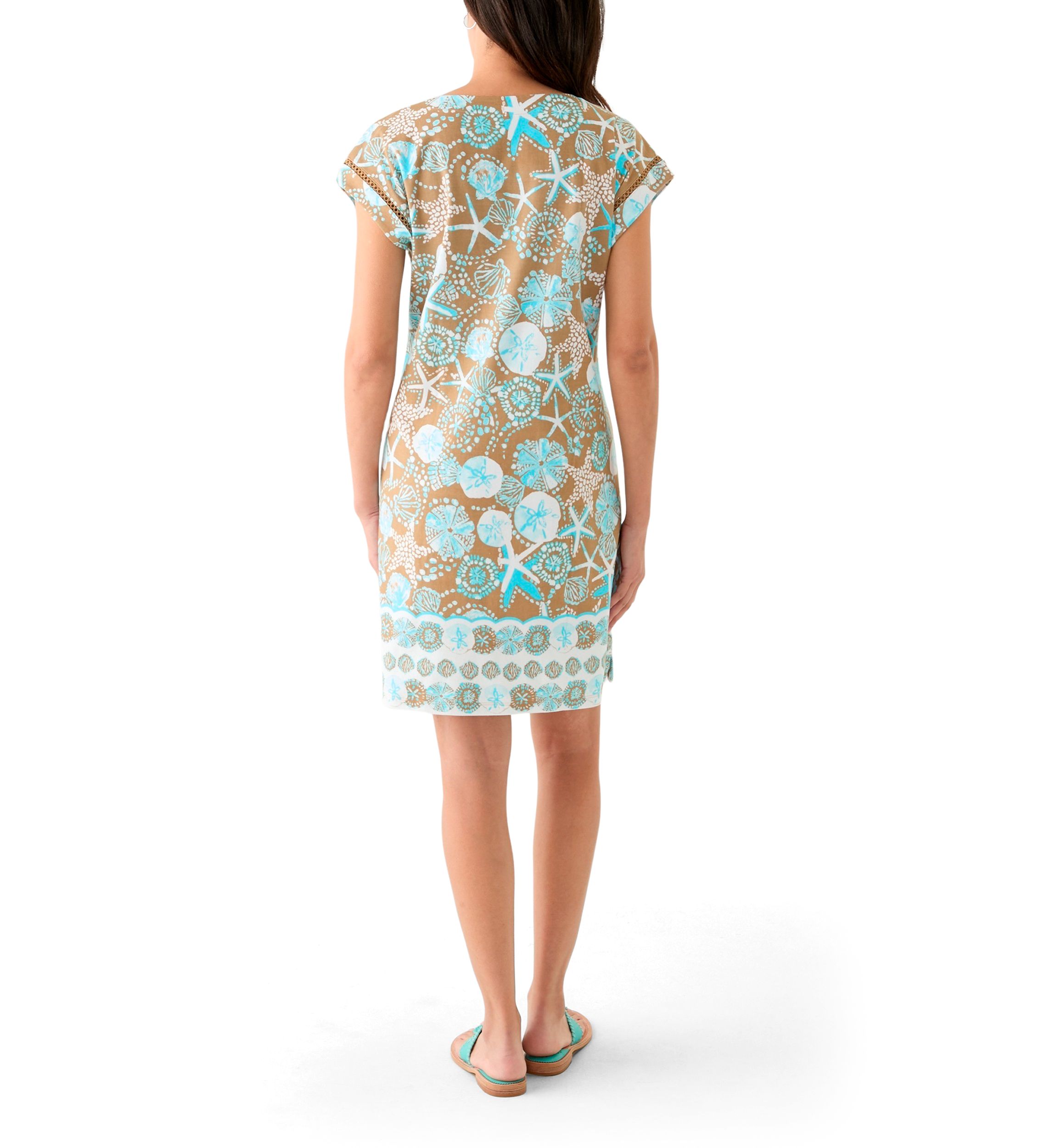 Womens Short Sleeve Dolman Printed Dress