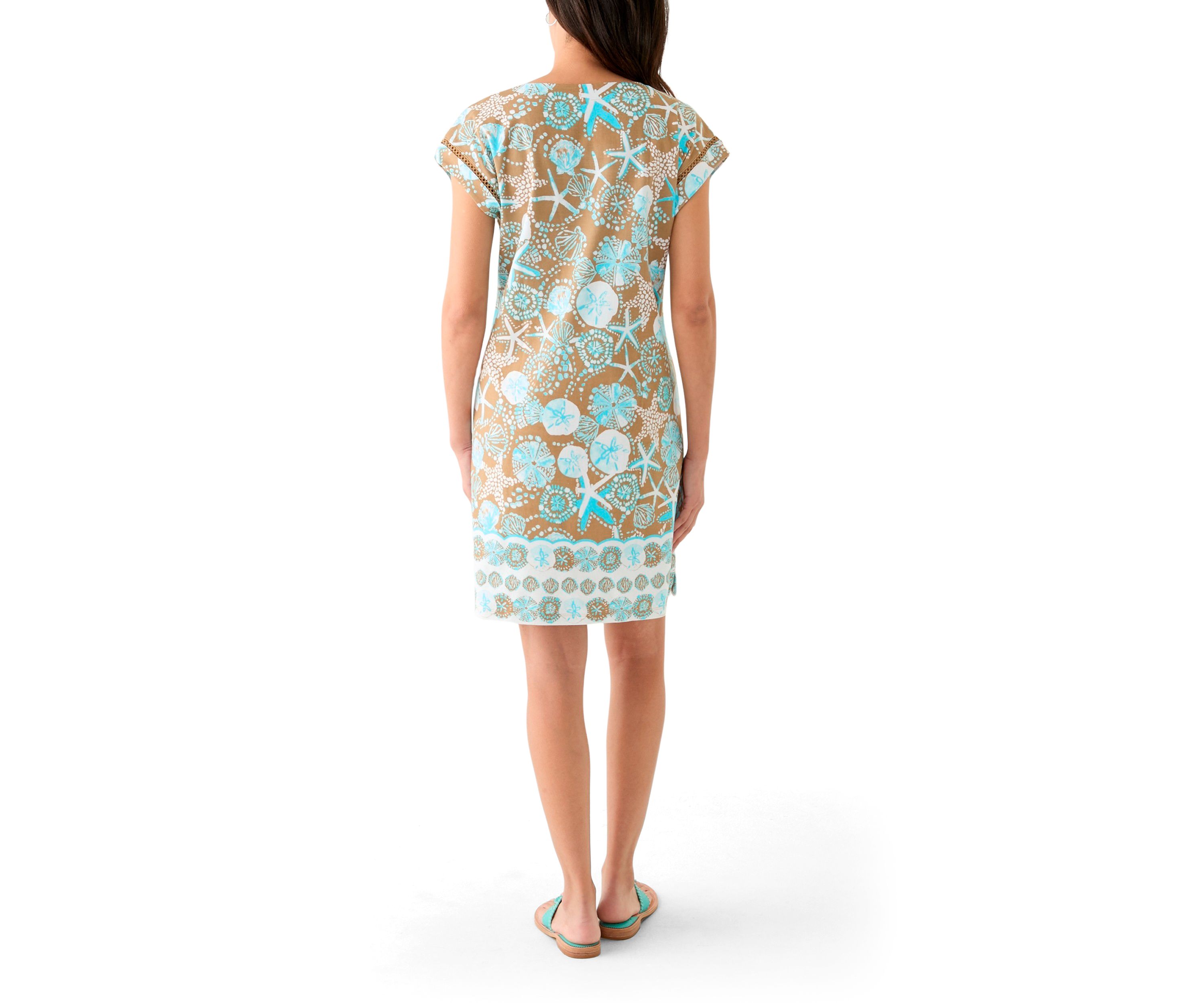 Womens Short Sleeve Dolman Printed Dress