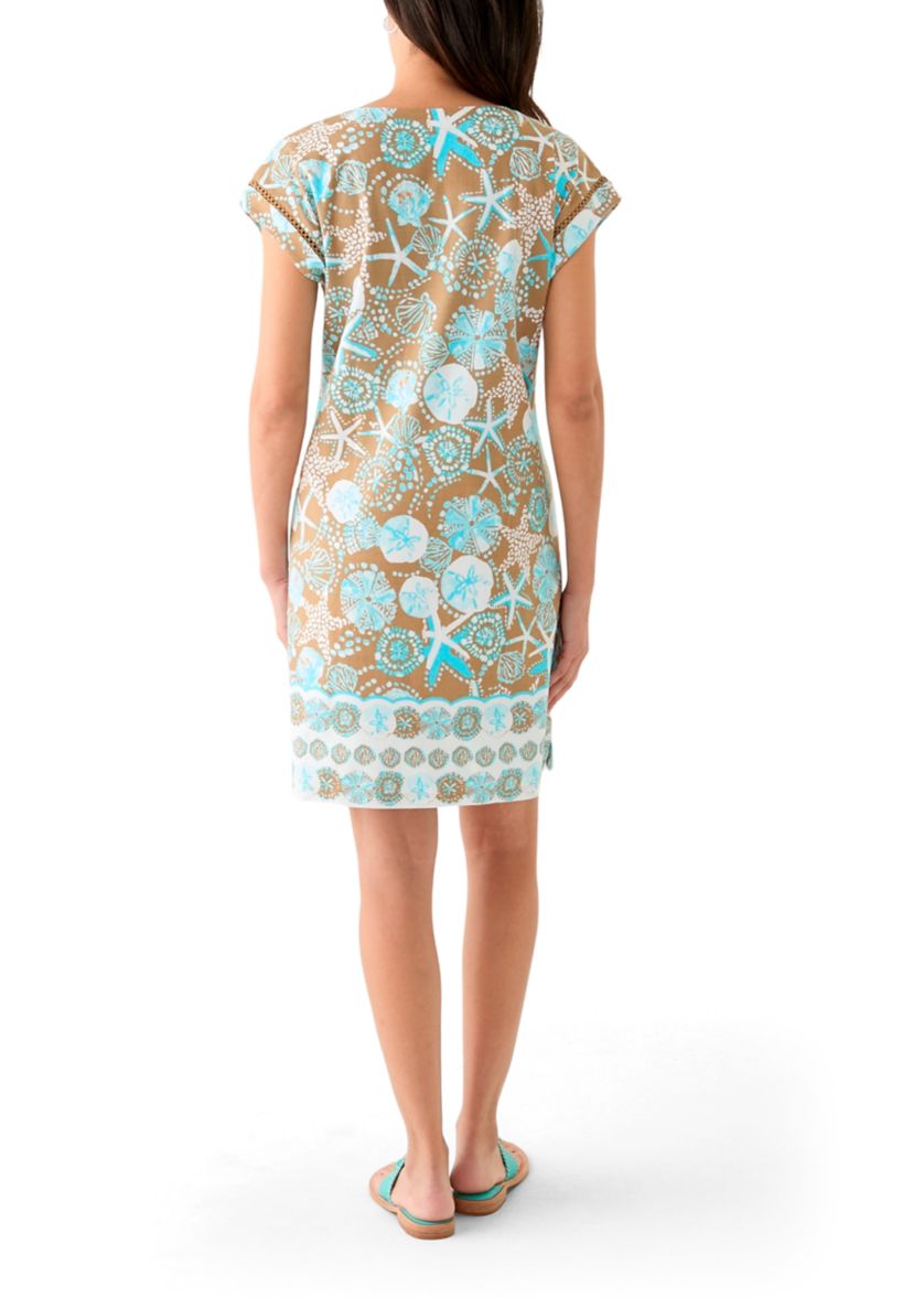 Womens Short Sleeve Dolman Printed Dress