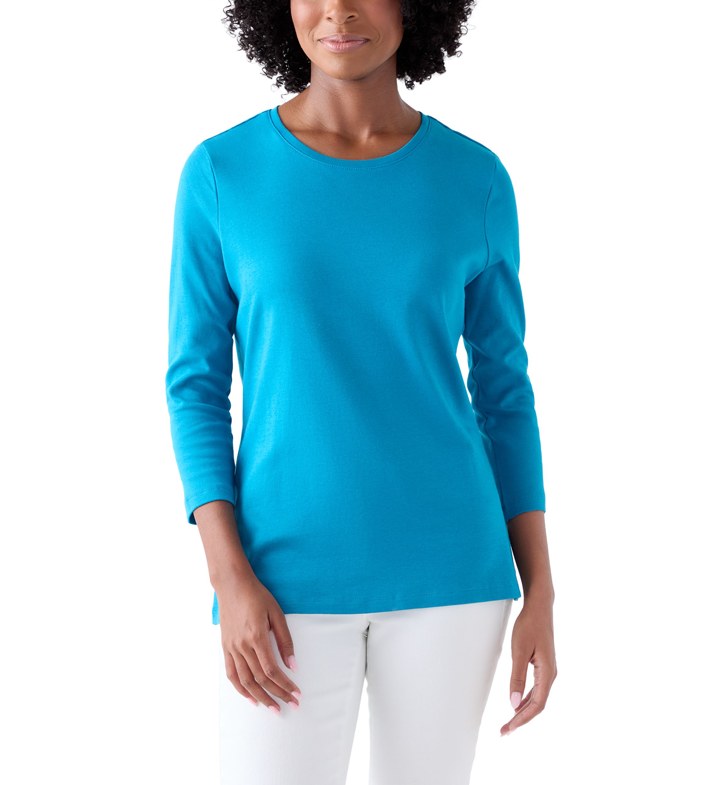 Womens 3/4 Sleeve Crew Neck T-Shirt
