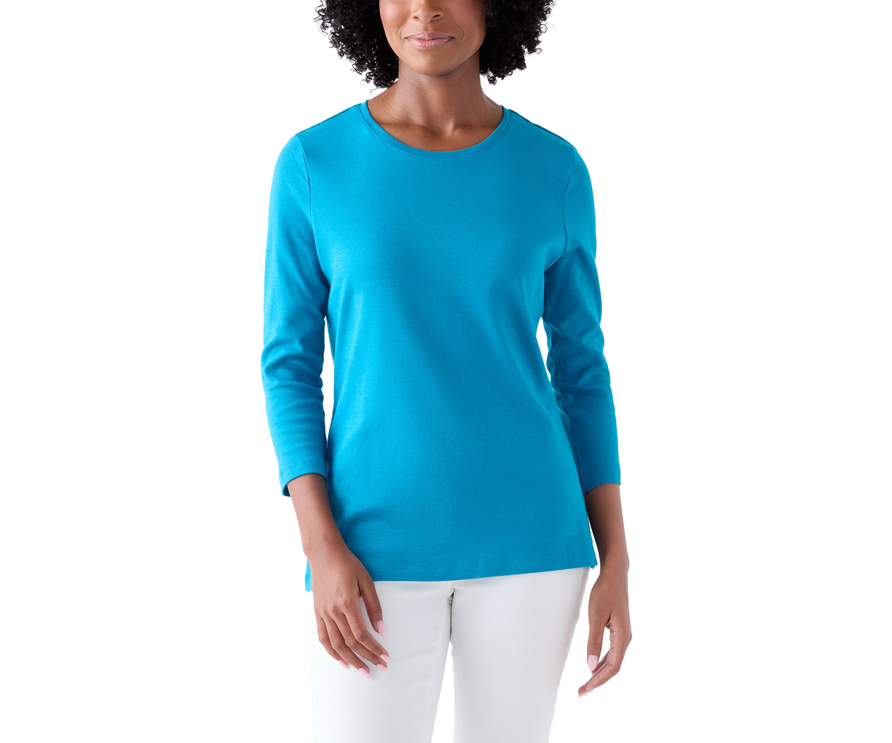Womens 3/4 Sleeve Crew Neck T-Shirt
