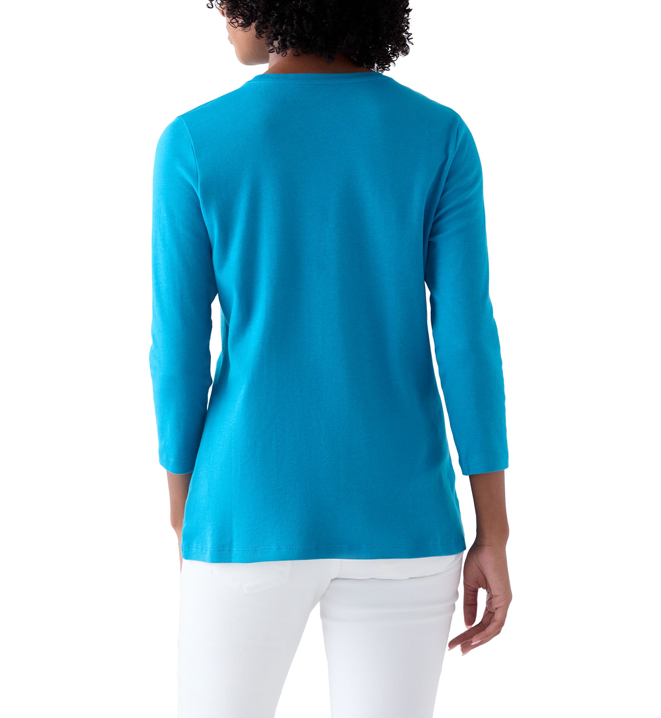 Womens 3/4 Sleeve Crew Neck T-Shirt