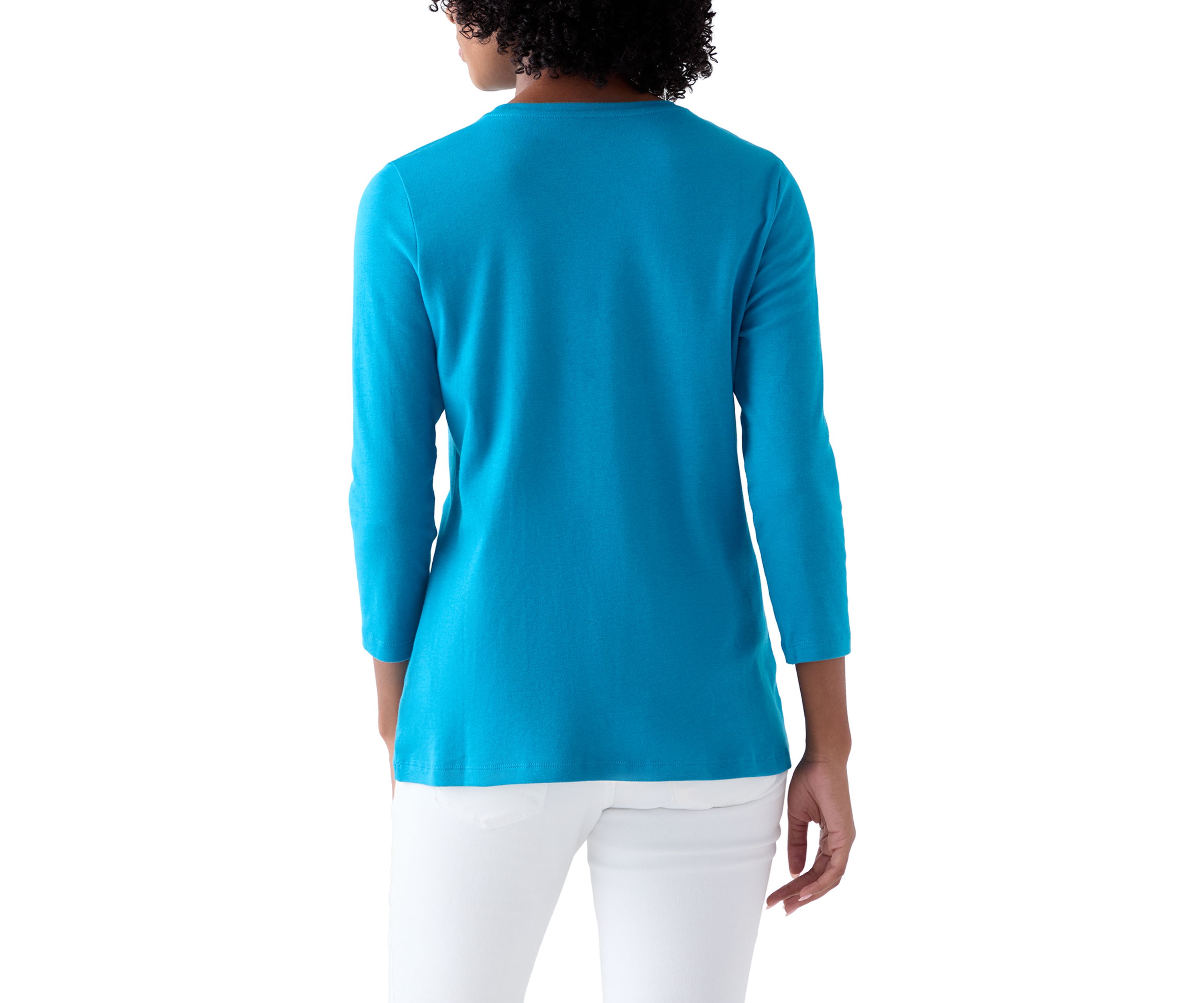 Womens 3/4 Sleeve Crew Neck T-Shirt