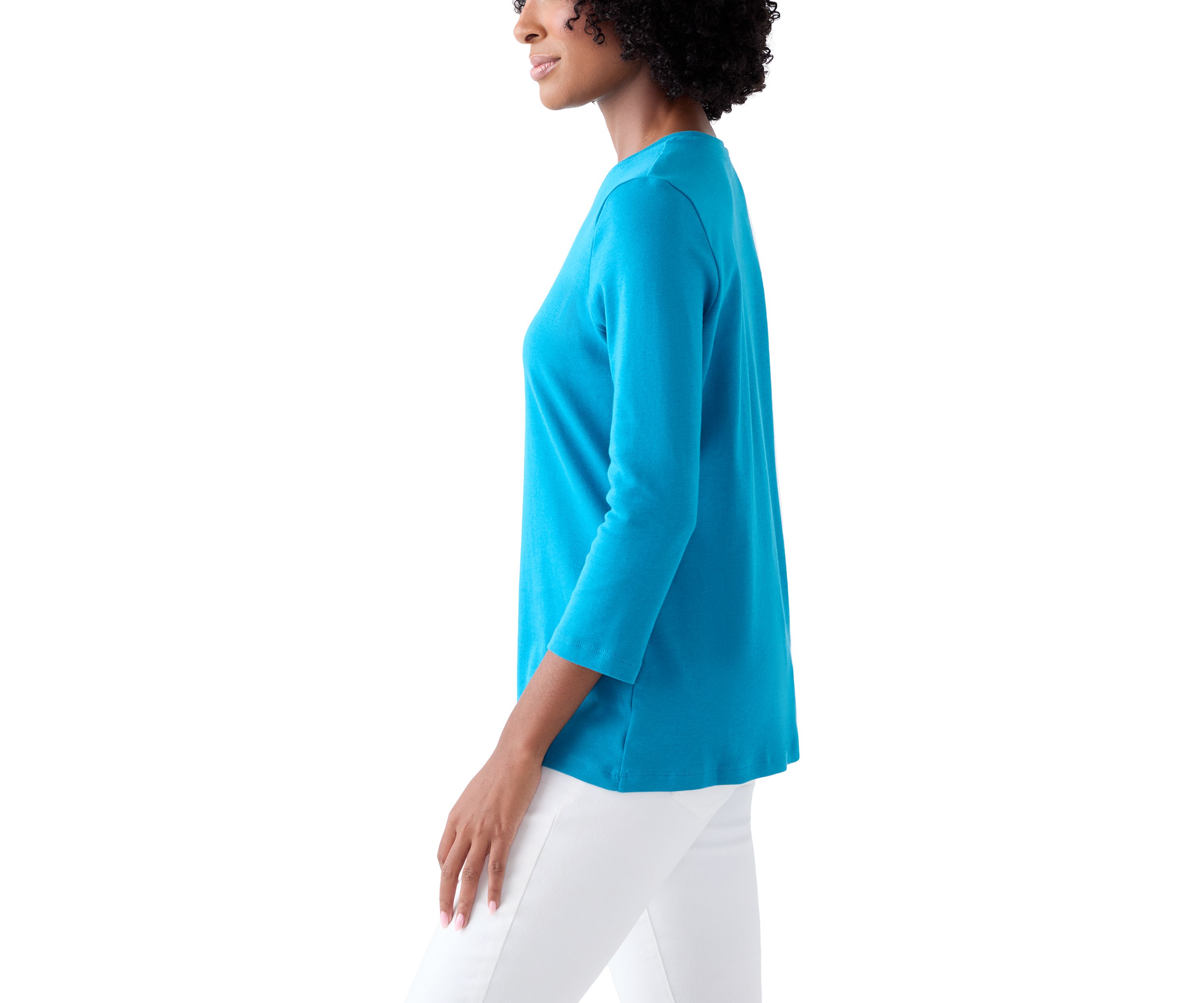 Womens 3/4 Sleeve Crew Neck T-Shirt