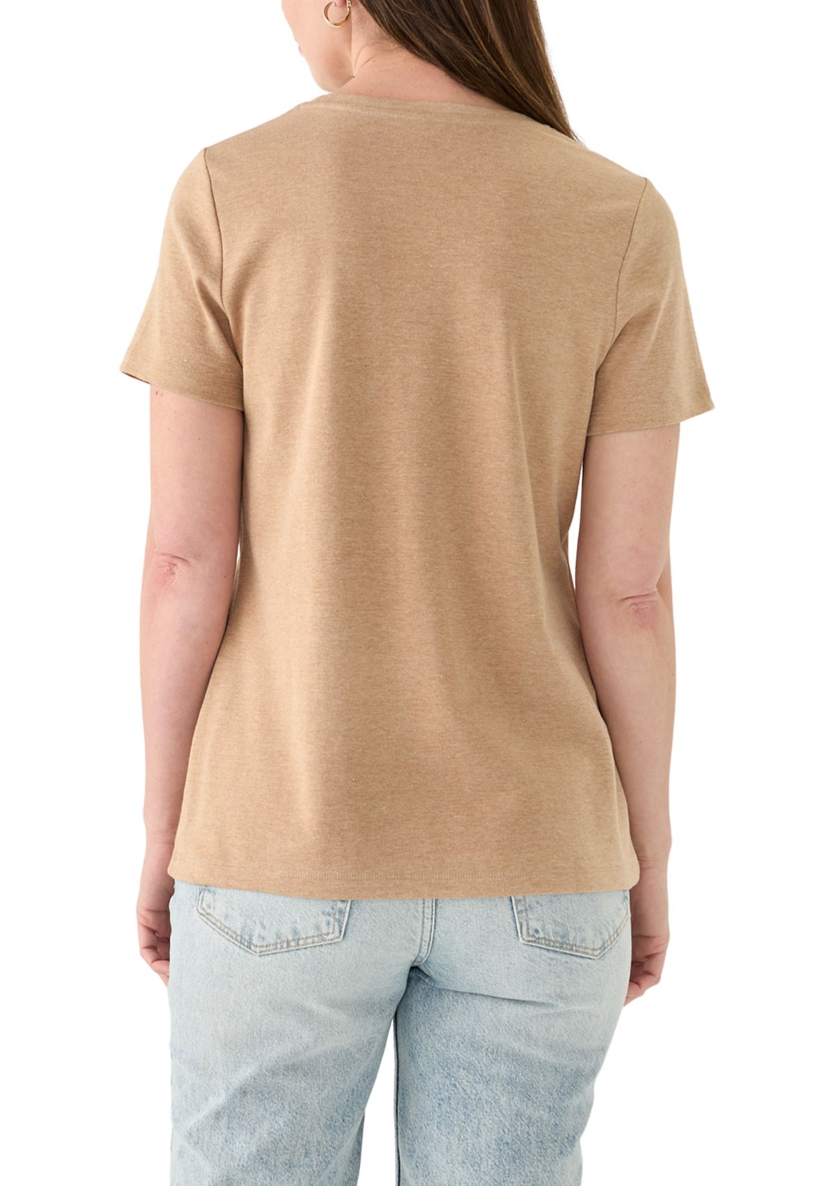 Womens Short Sleeve Crew Neck Heather T-Shirt