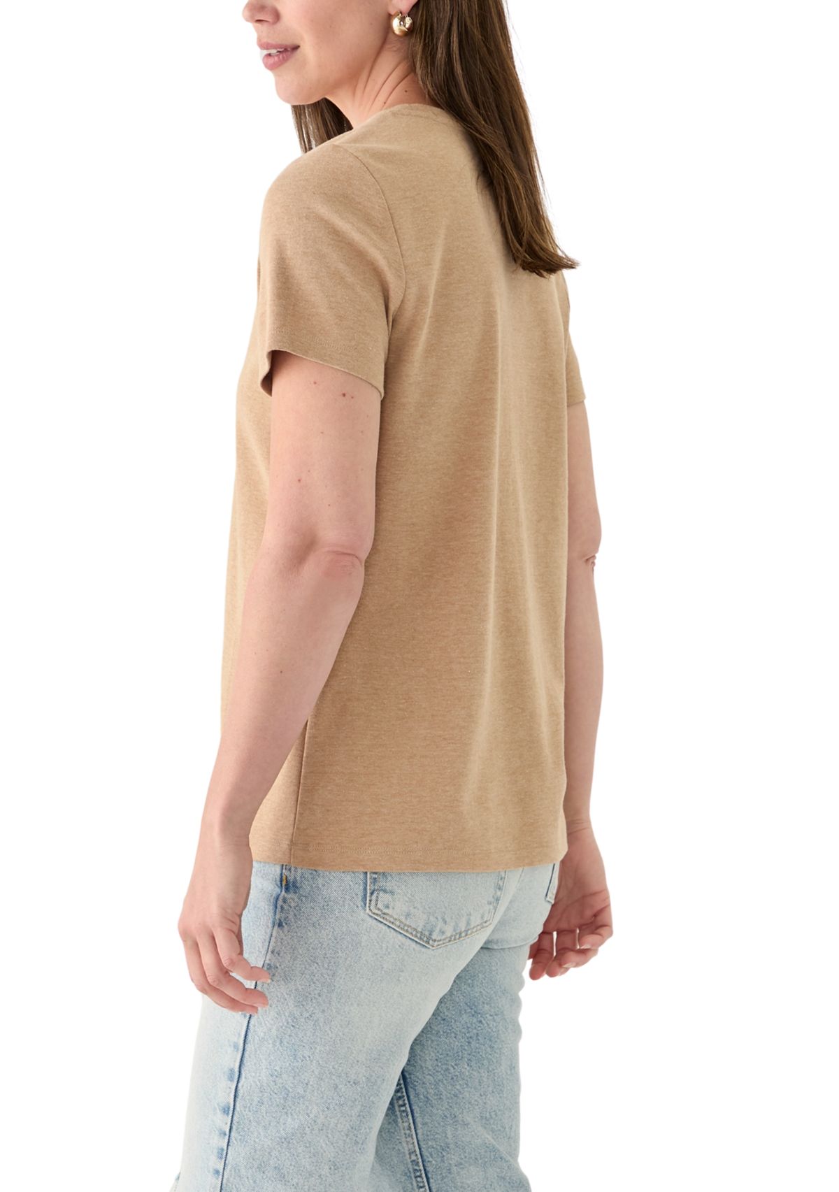 Womens Short Sleeve Crew Neck Heather T-Shirt