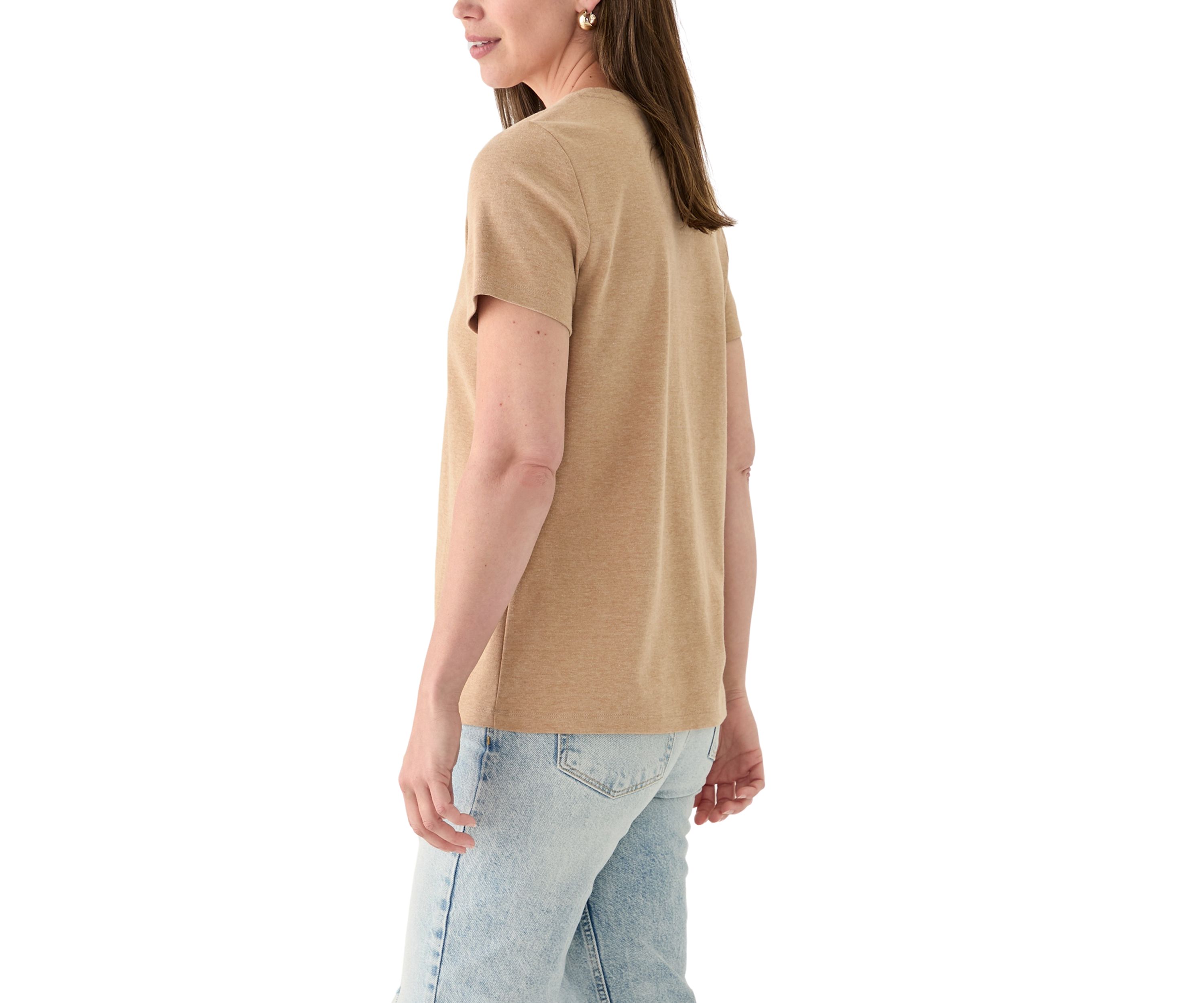 Womens Short Sleeve Crew Neck Heather T-Shirt