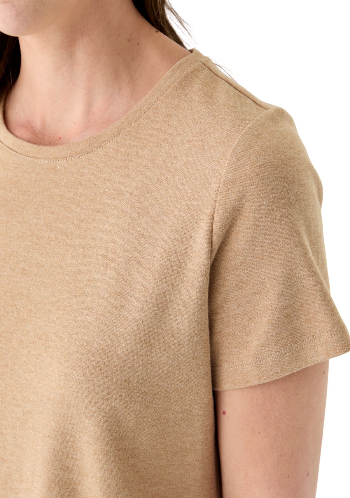 Womens Short Sleeve Crew Neck Heather T-Shirt