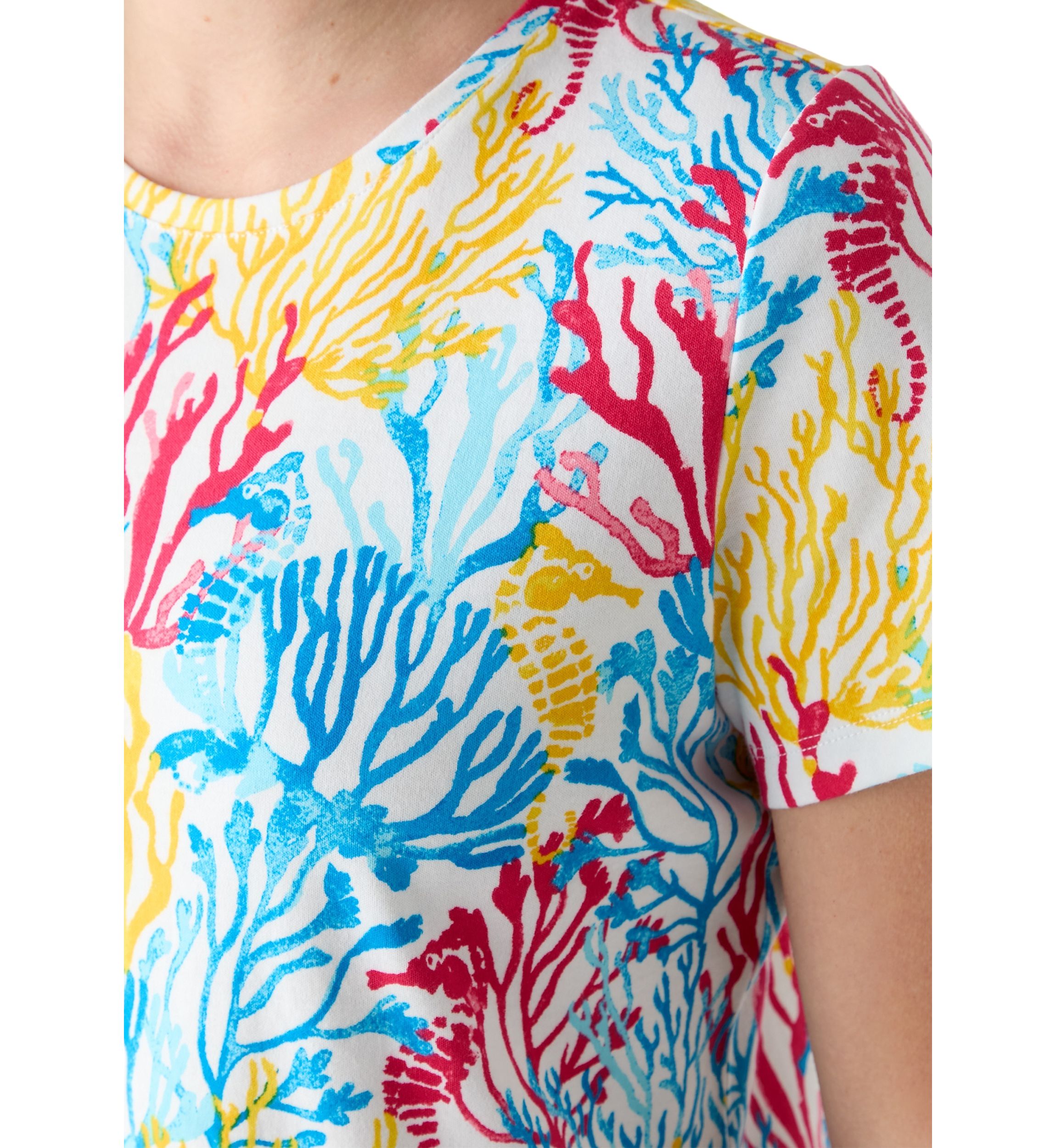 Womens Short Sleeve Crew Neck Printed T-Shirt