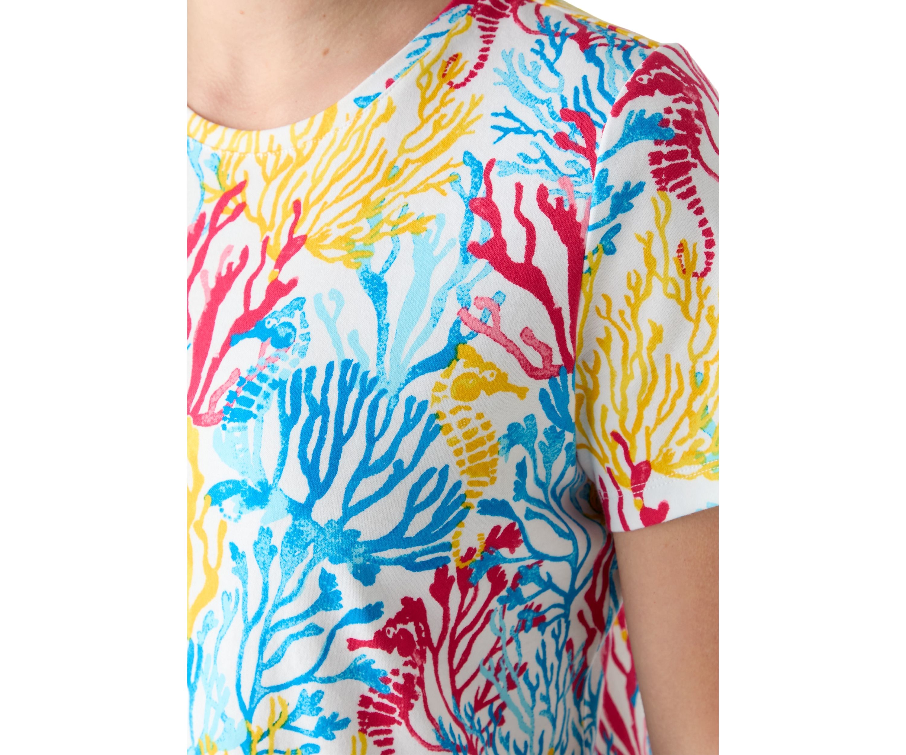 Womens Short Sleeve Crew Neck Printed T-Shirt