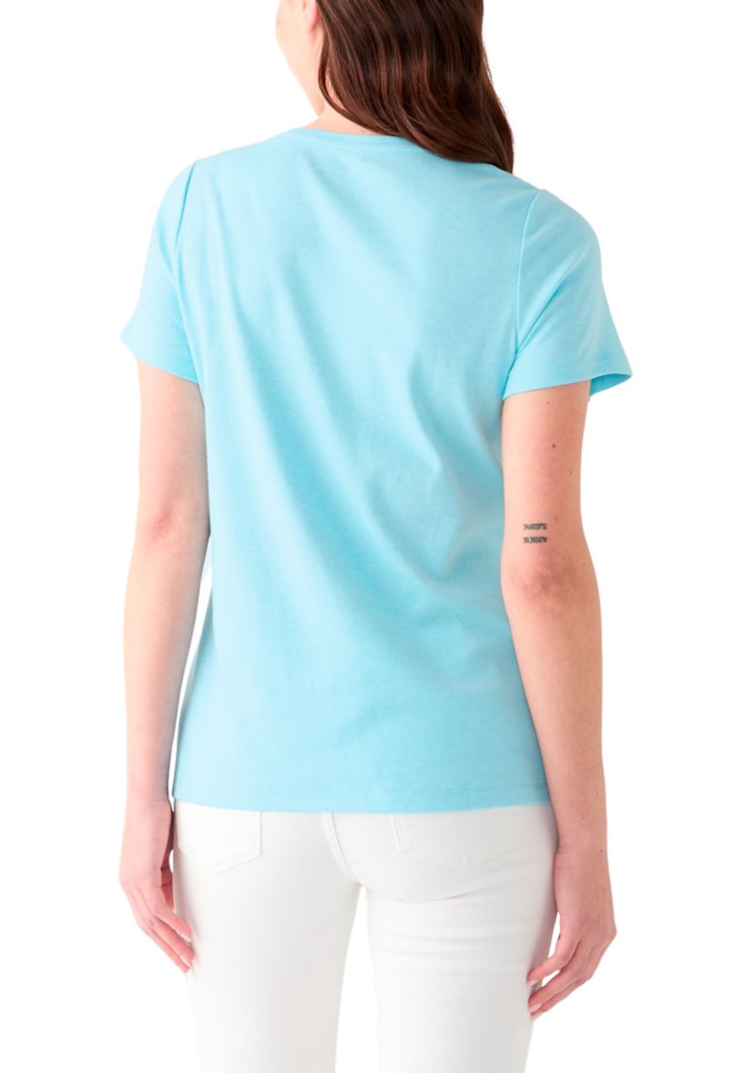 Womens Short Sleeve Crew Neck Graphic T-Shirt