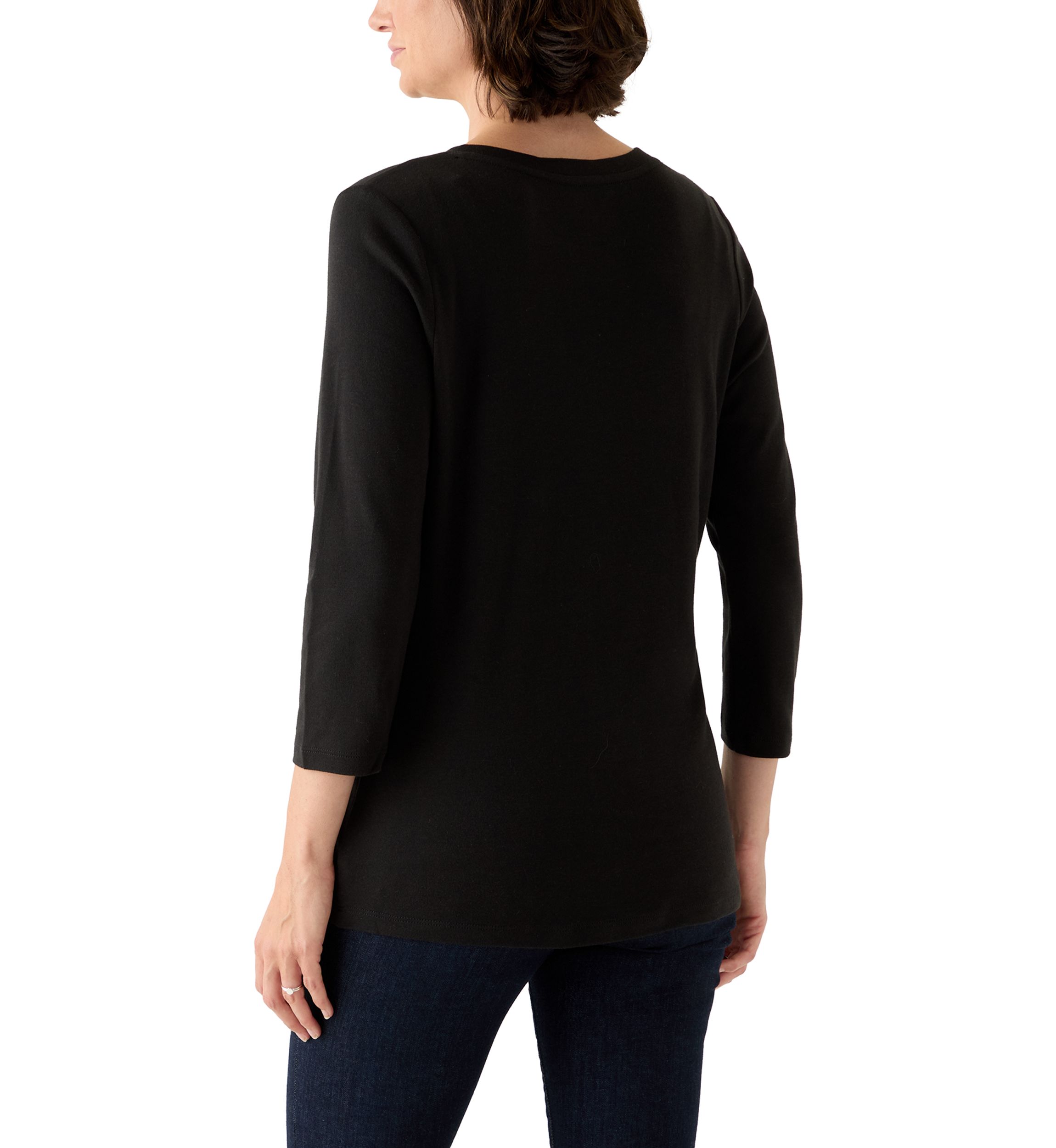 Womens 3/4 Sleeve Henley Top