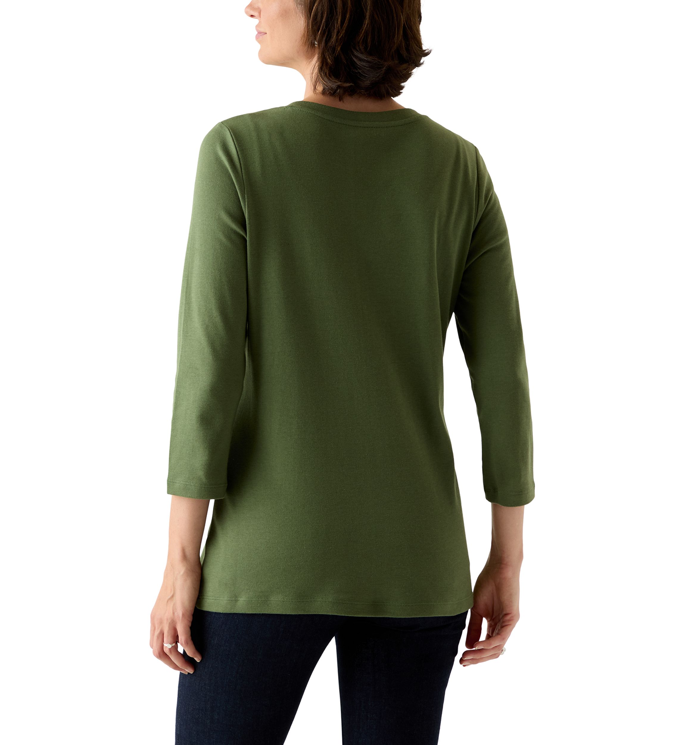 Womens Three Quarter Henley Shirt