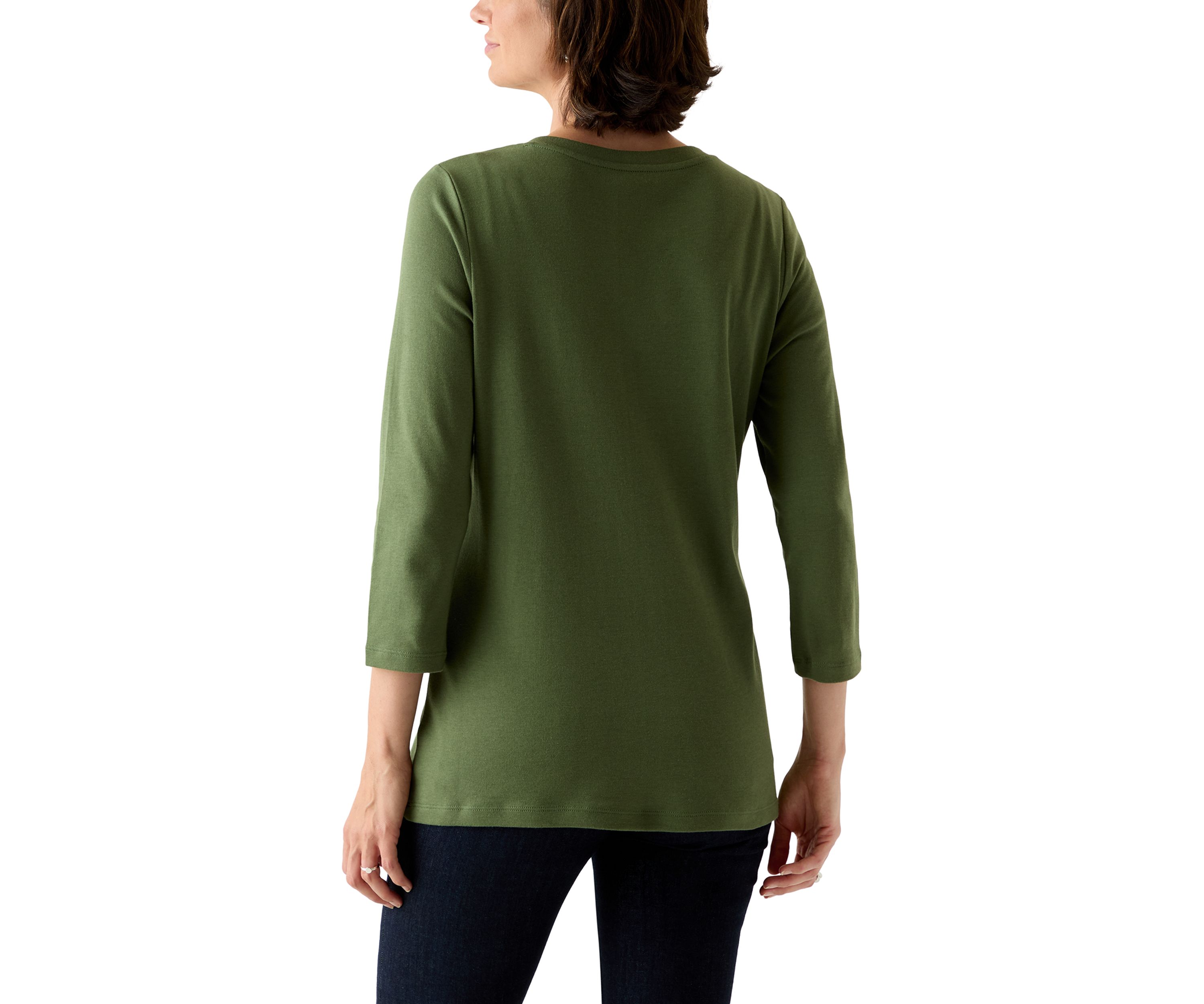 Womens Three Quarter Henley Shirt