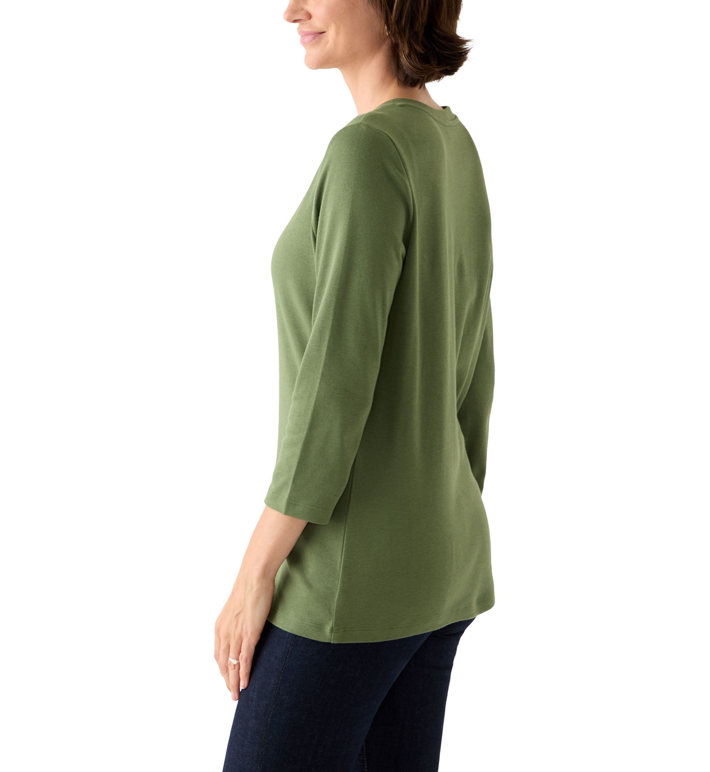 Womens Three Quarter Henley Shirt