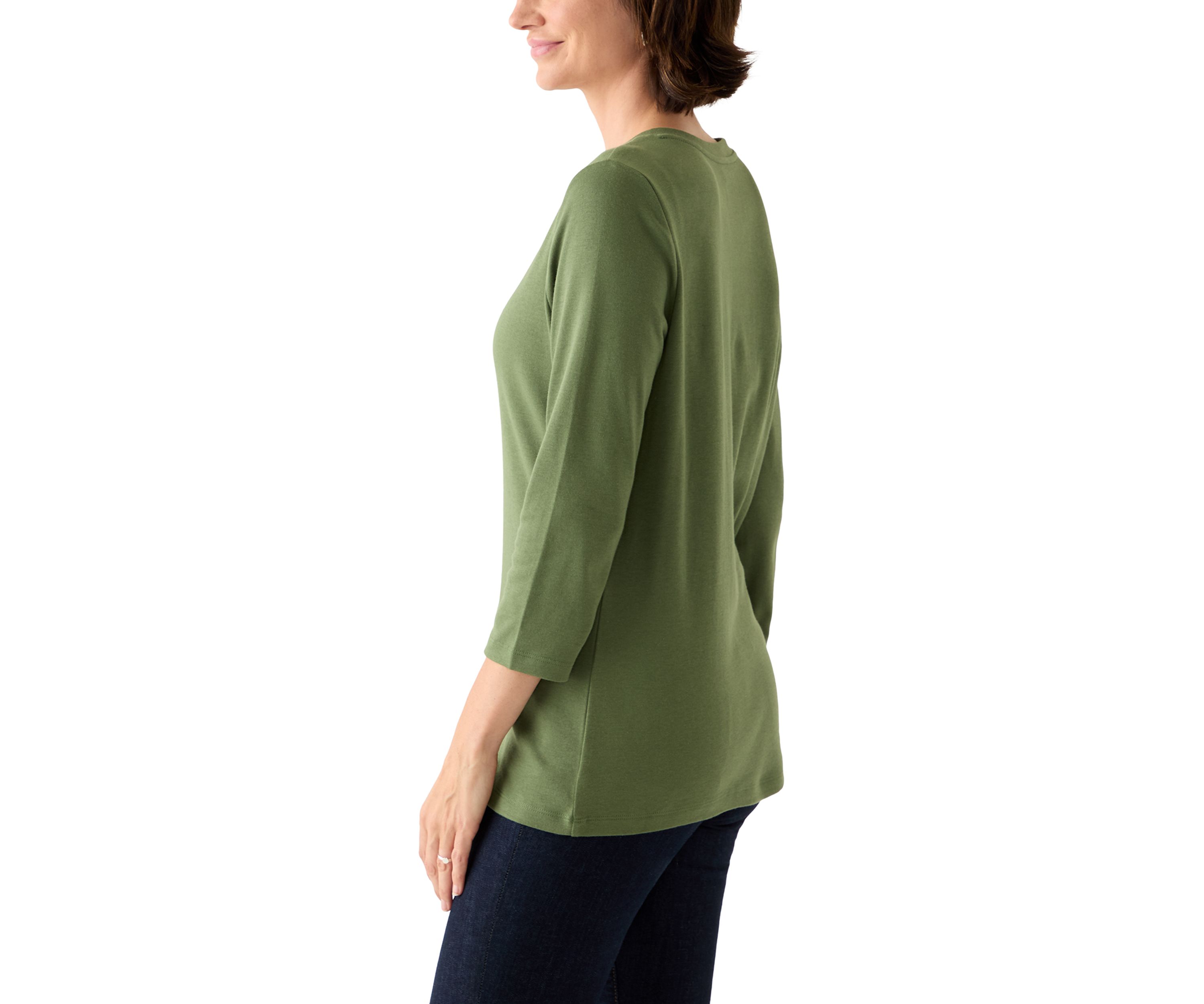 Womens Three Quarter Henley Shirt