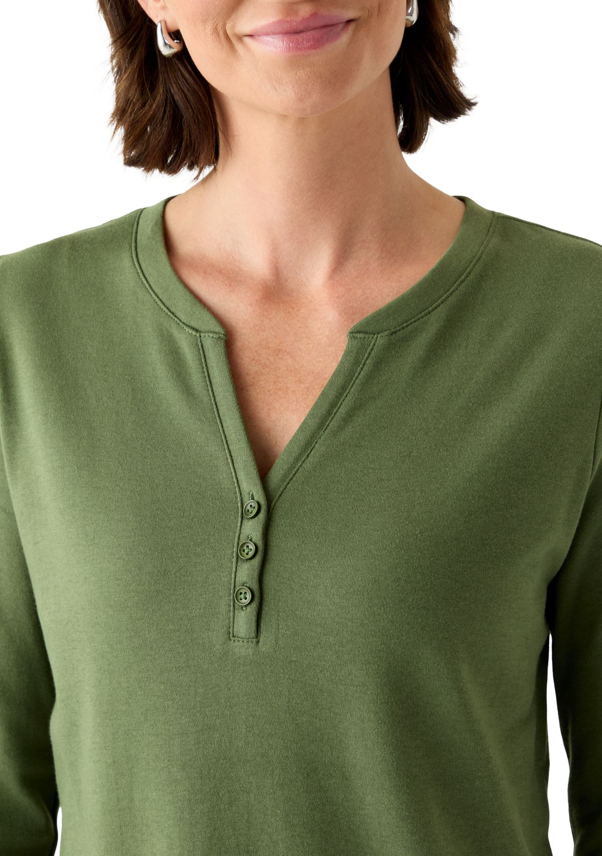 Womens Three Quarter Henley Shirt