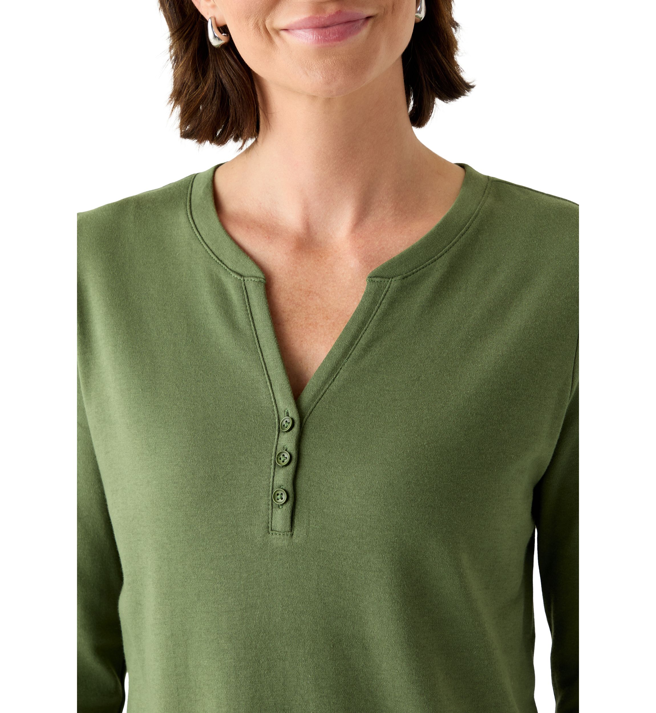 Womens Three Quarter Henley Shirt