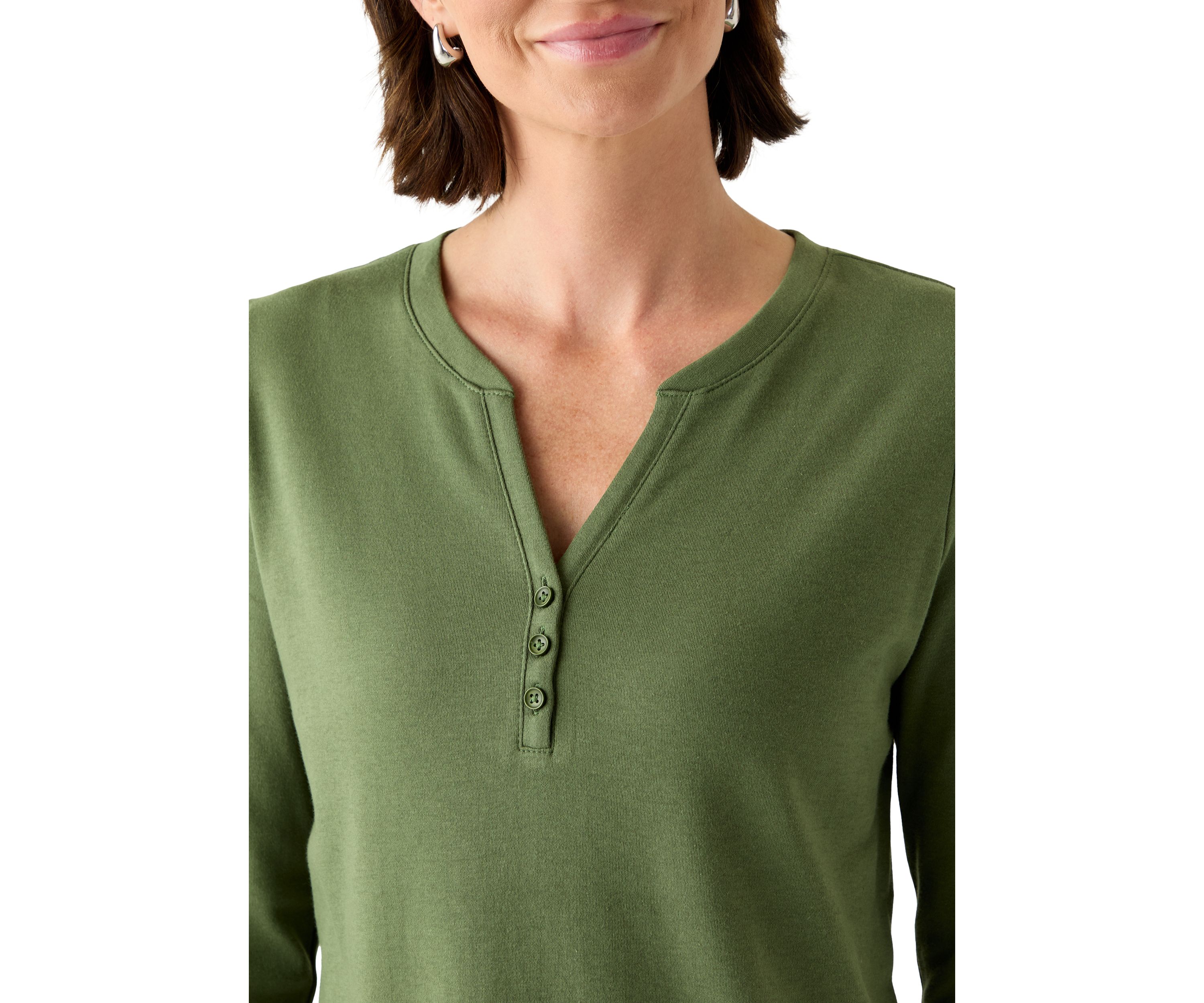 Womens Three Quarter Henley Shirt