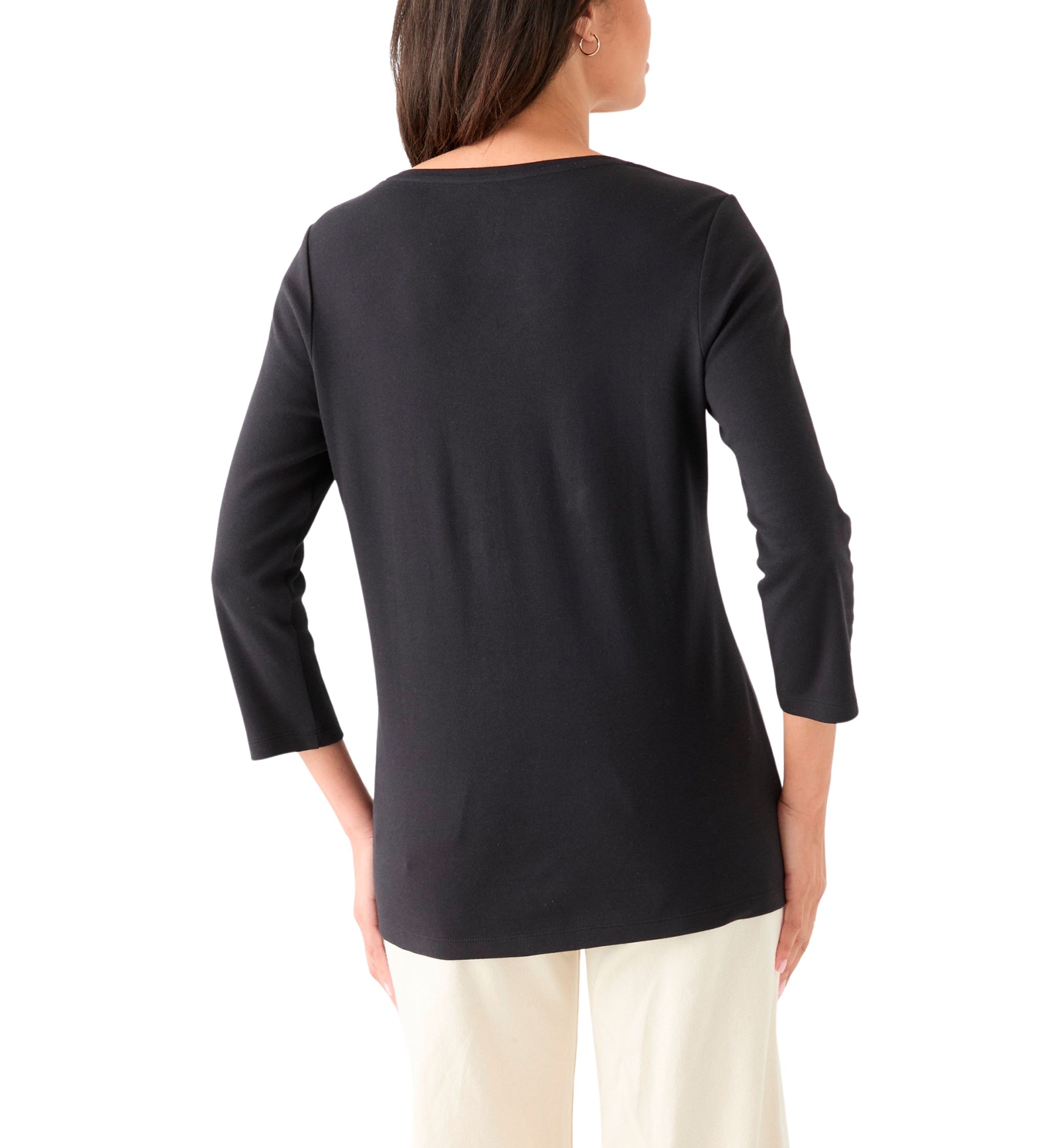 Womens 3/4 Sleeve V-Neck T-Shirt
