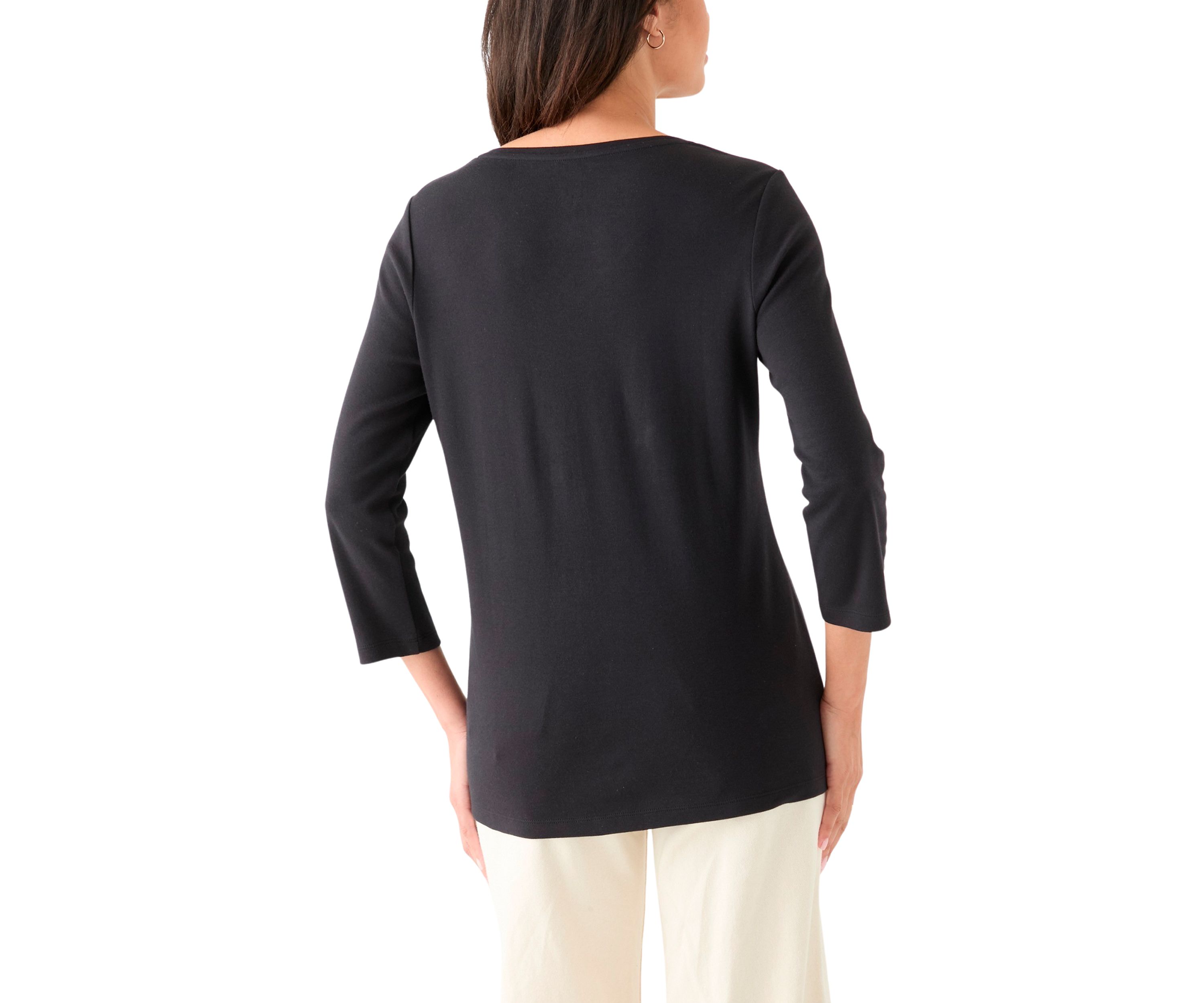 Womens 3/4 Sleeve V-Neck T-Shirt