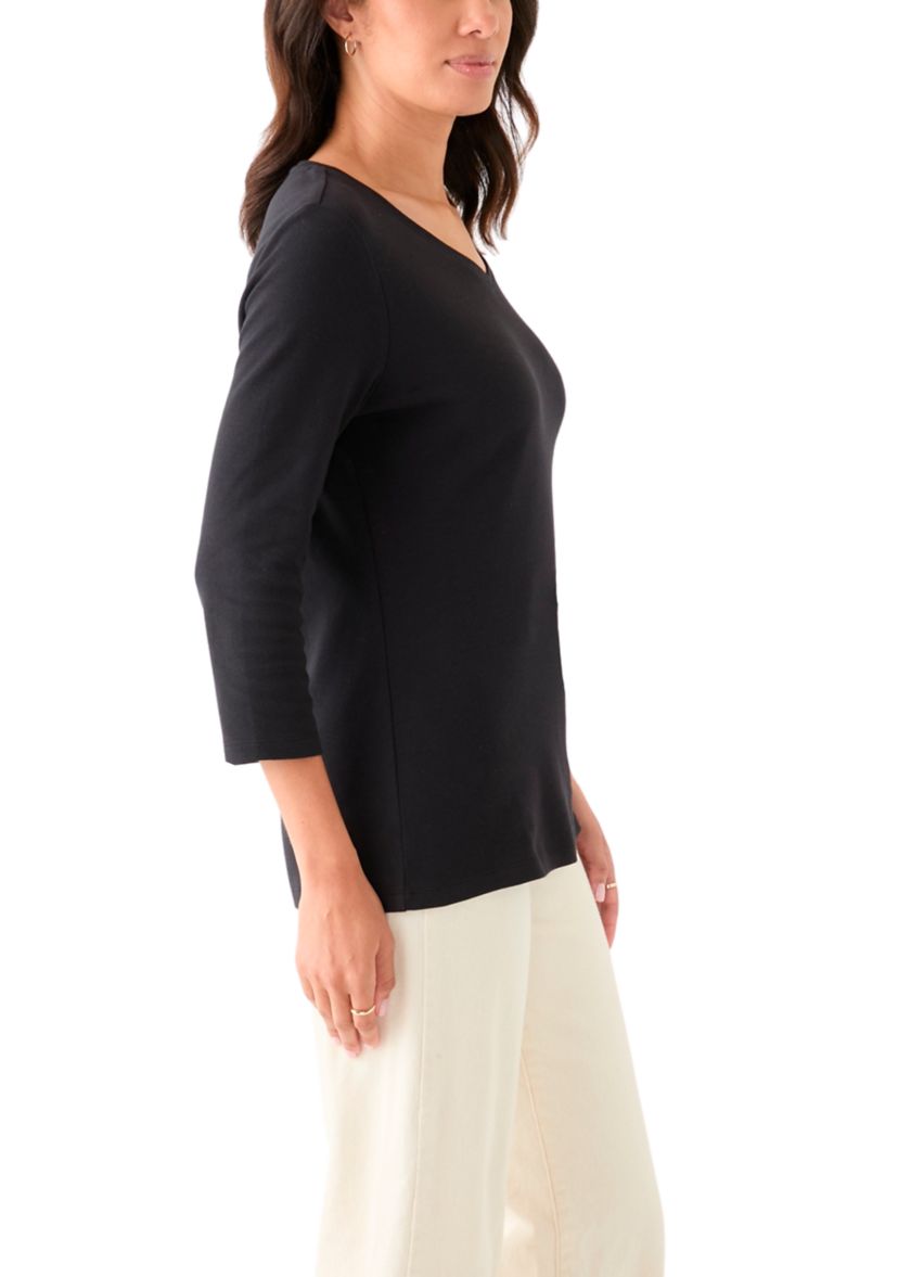 Womens 3/4 Sleeve V-Neck T-Shirt