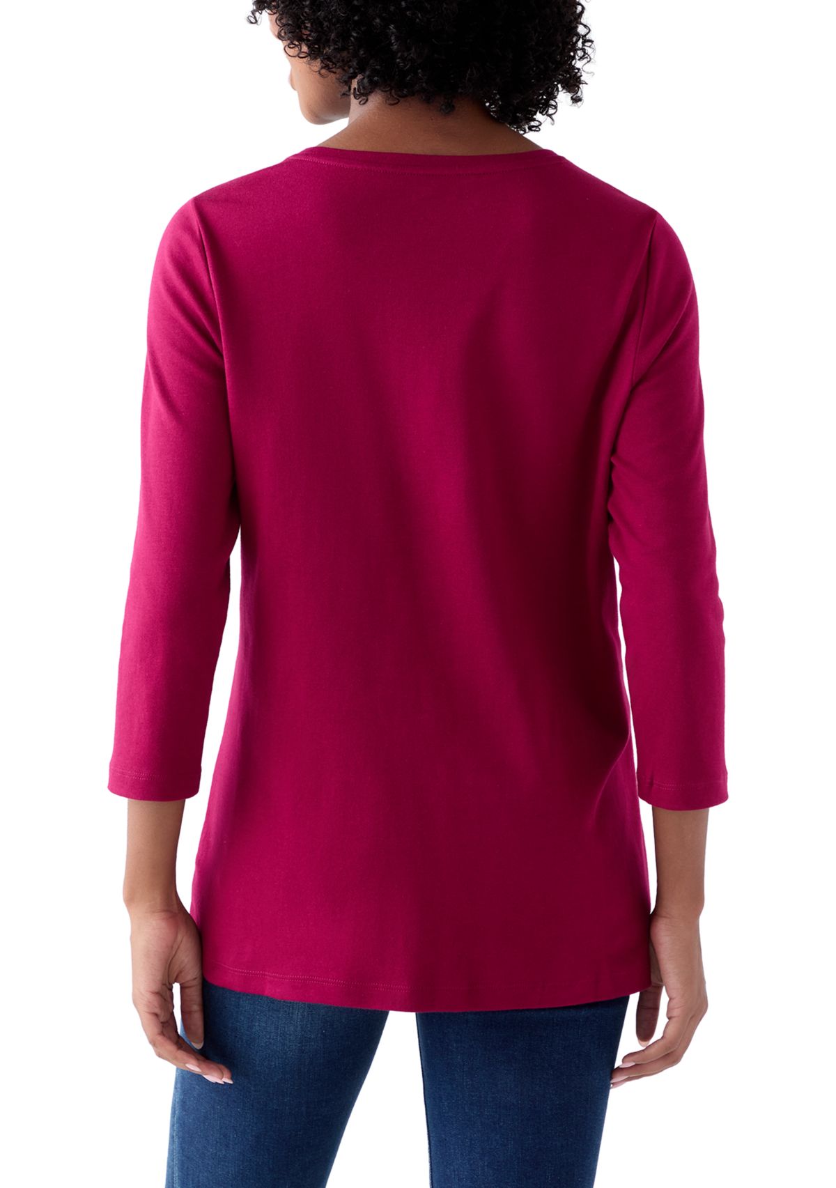 Womens Three-Quarter V-Neck T-Shirt