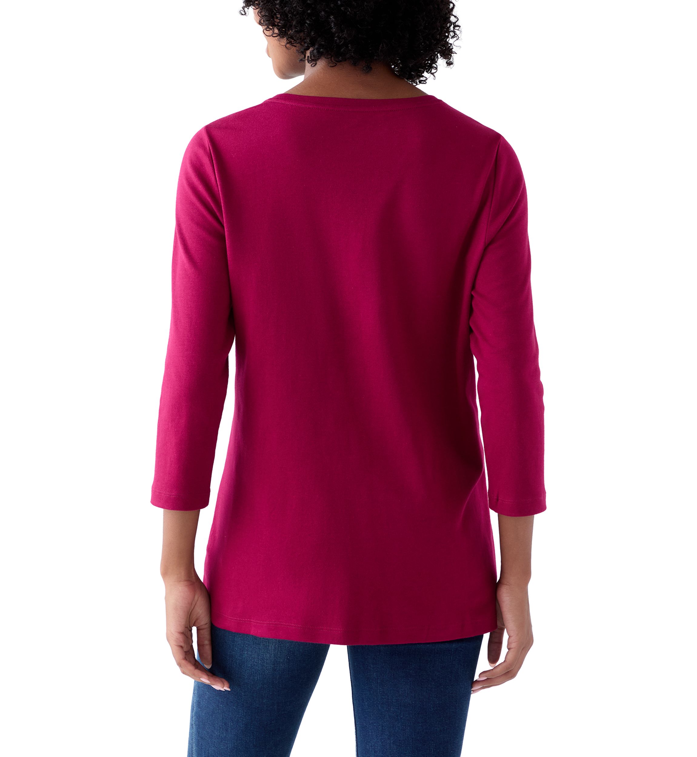 Womens Three-Quarter V-Neck T-Shirt