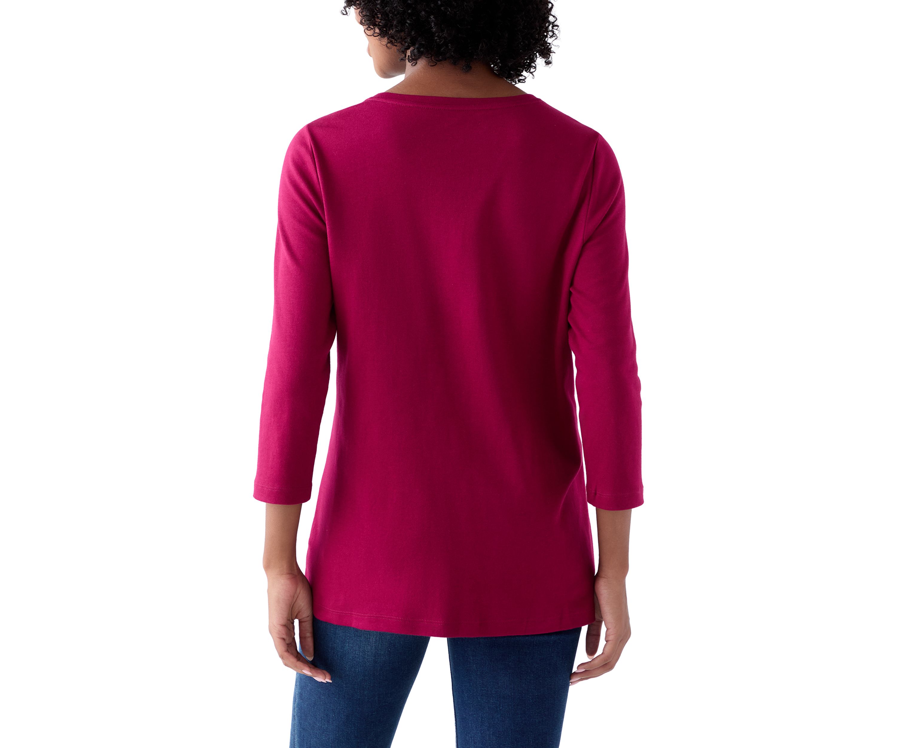 Womens Three-Quarter V-Neck T-Shirt